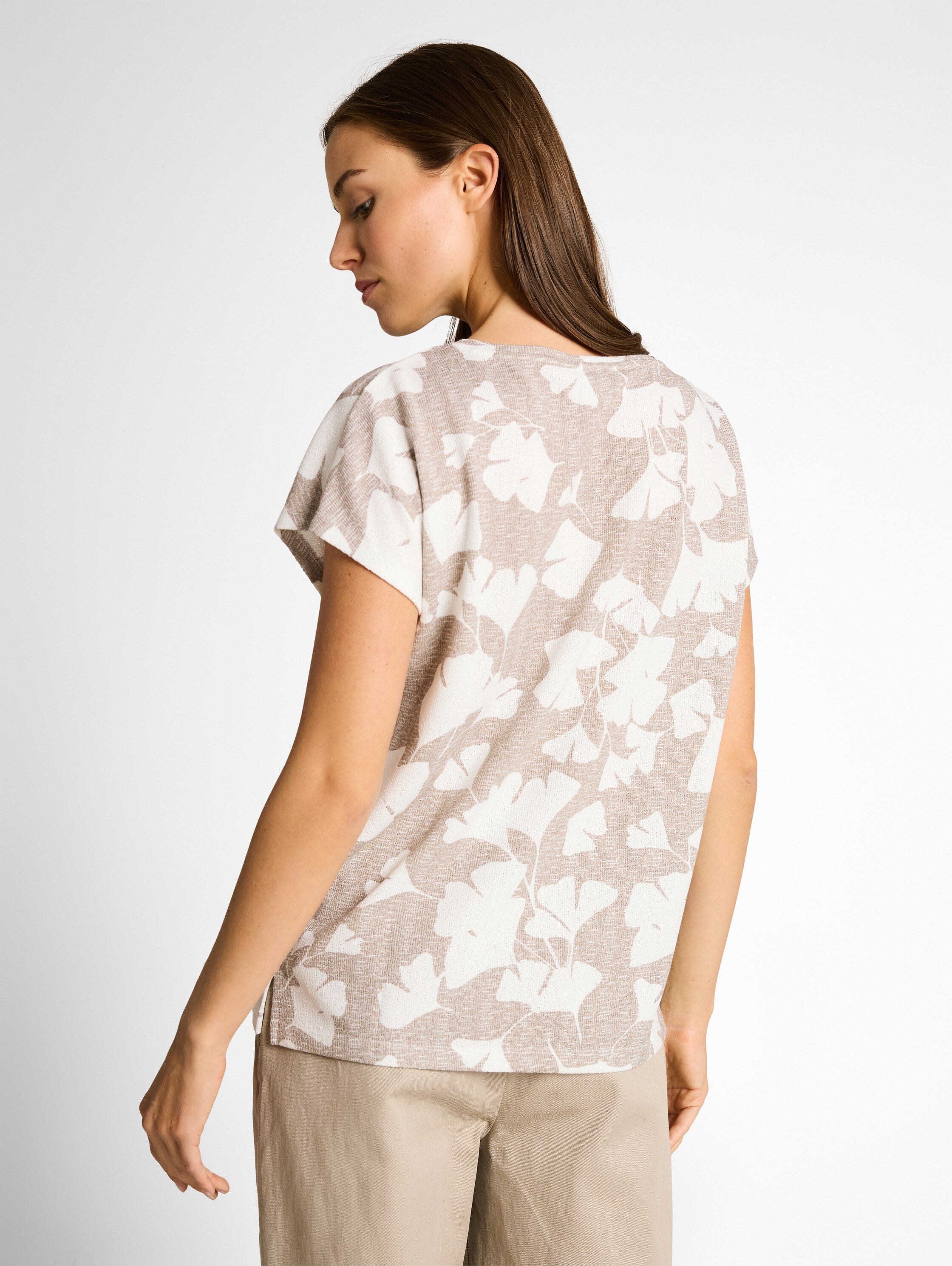 Tom Tailor Patterned T-Shirt With a Knitted Look And Short Side Slits