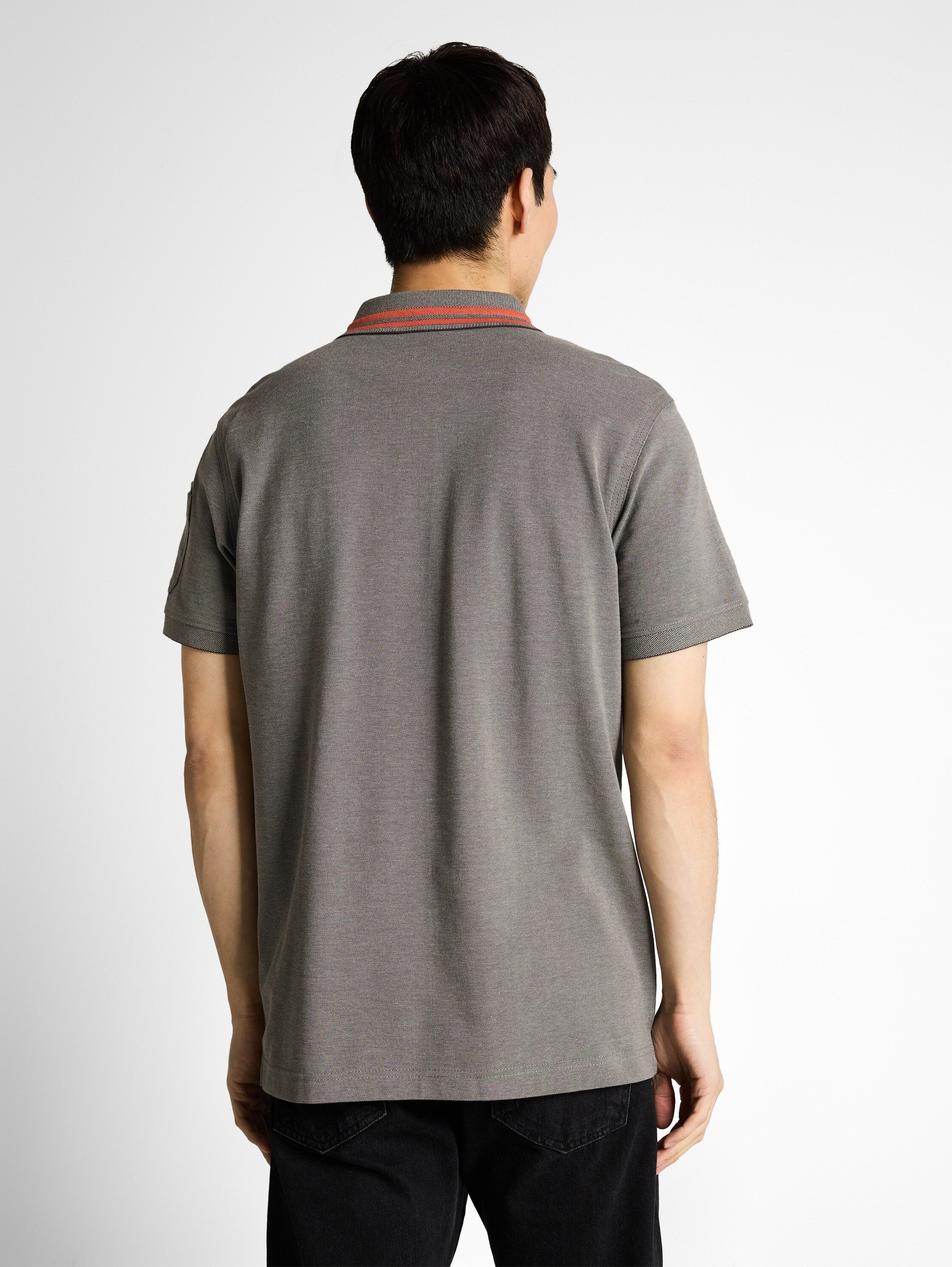 Tom Tailor Grey Polo With Sleeved Pocket