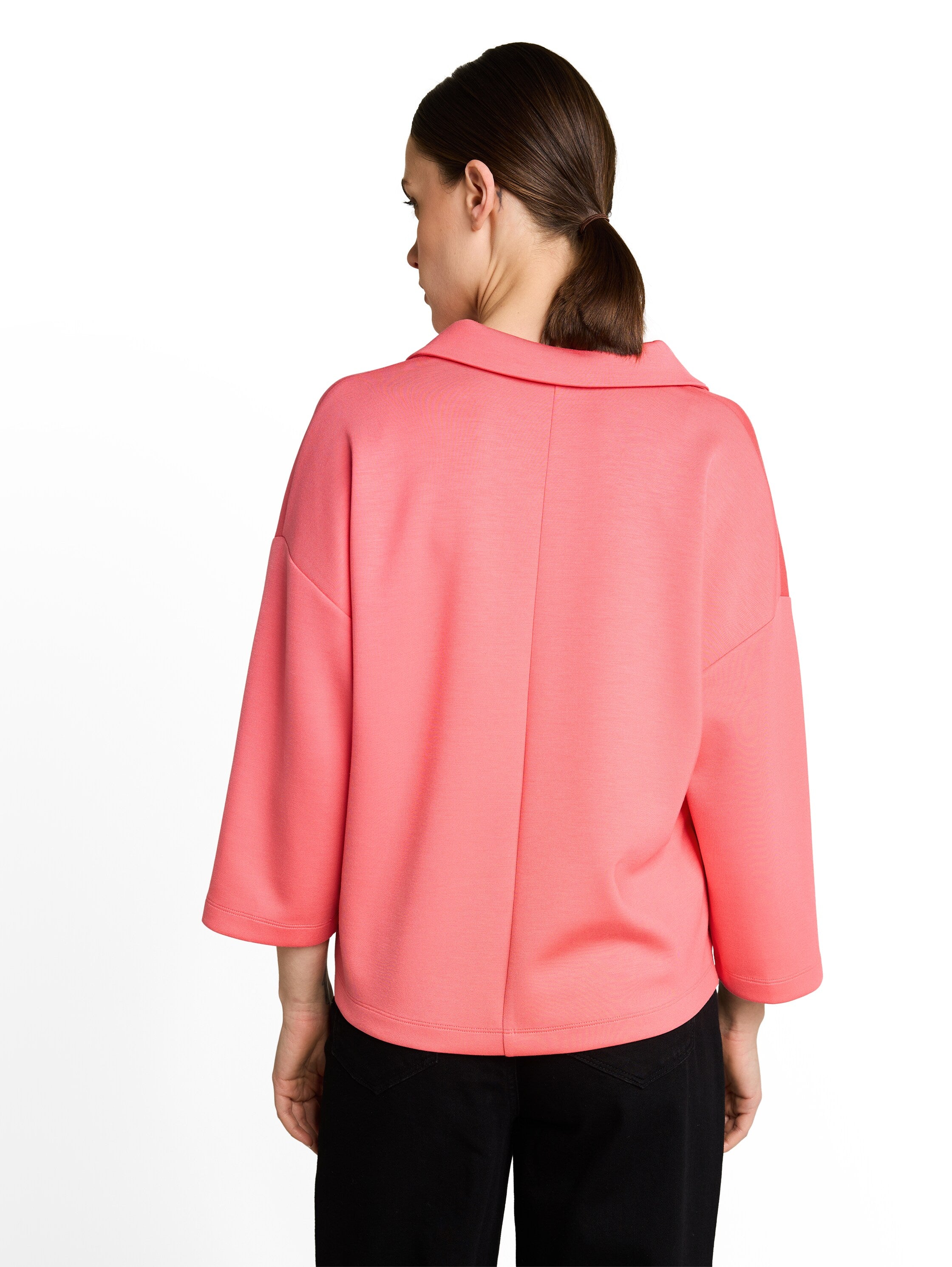 Tom Tailor Coral Pink Long-Sleeved Shirt With Polo Collar