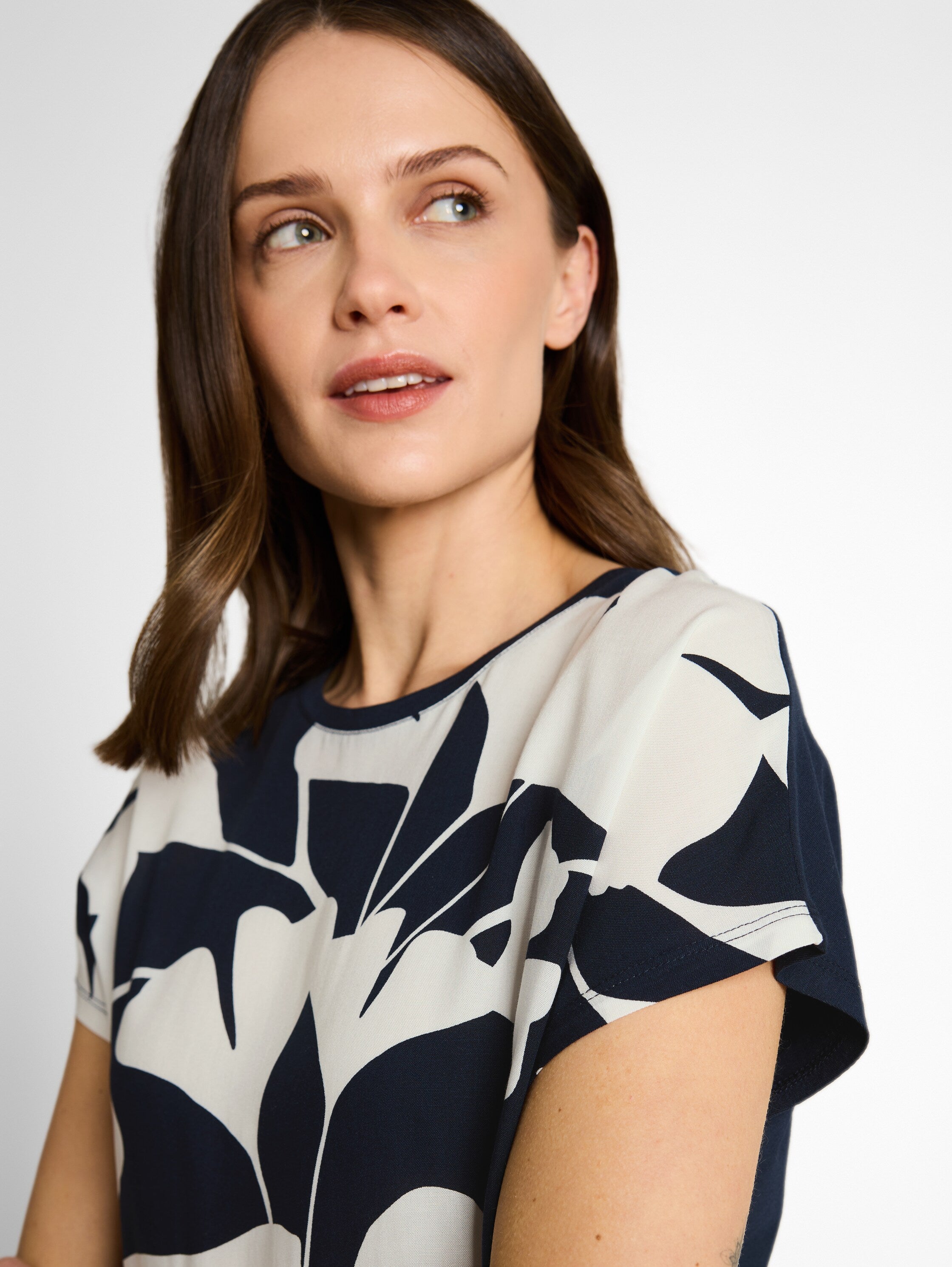 Tom Tailor White & Black Top With Design