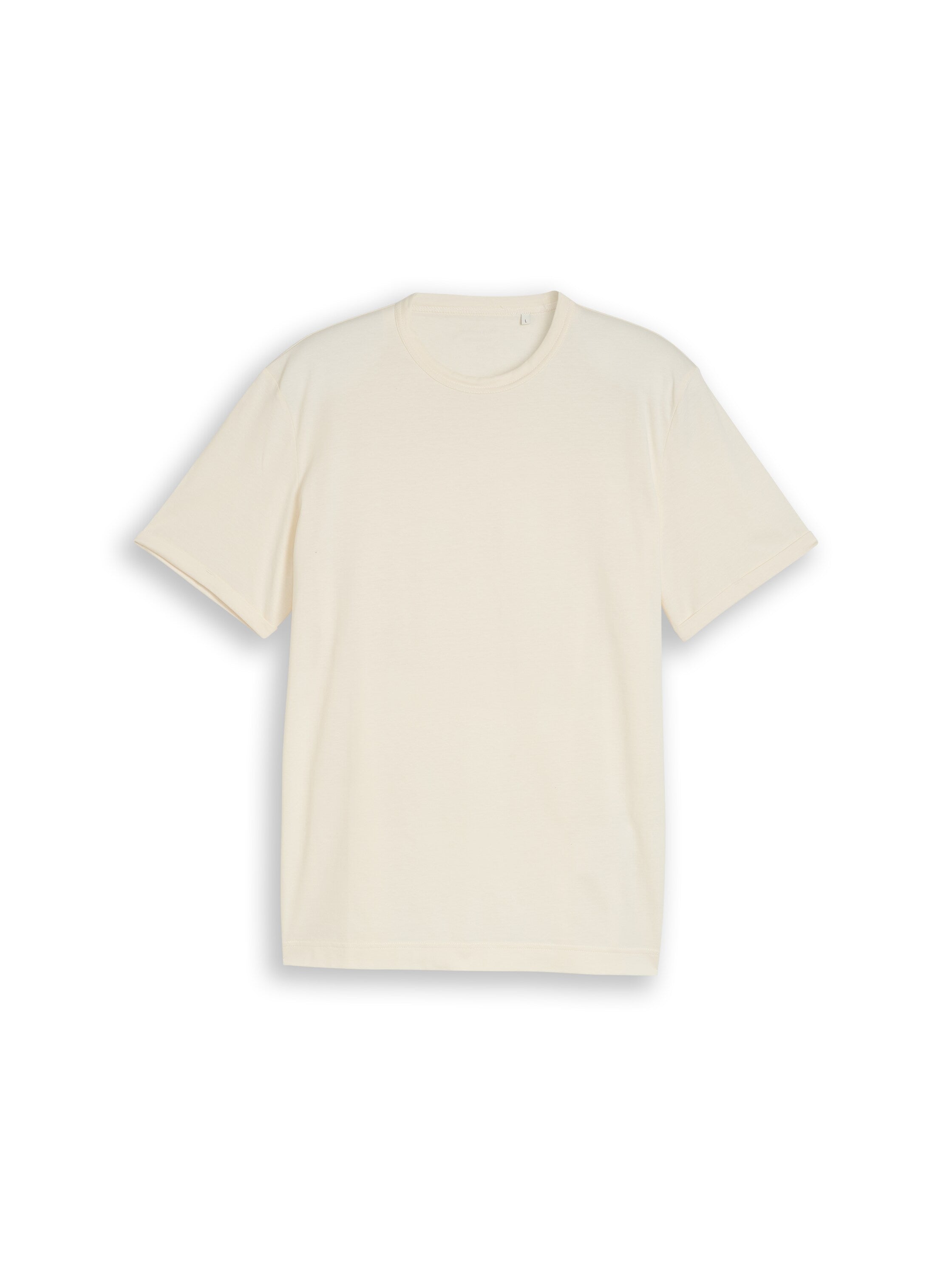 Tom Tailor Off White Short Sleeved Plain T-Shirt