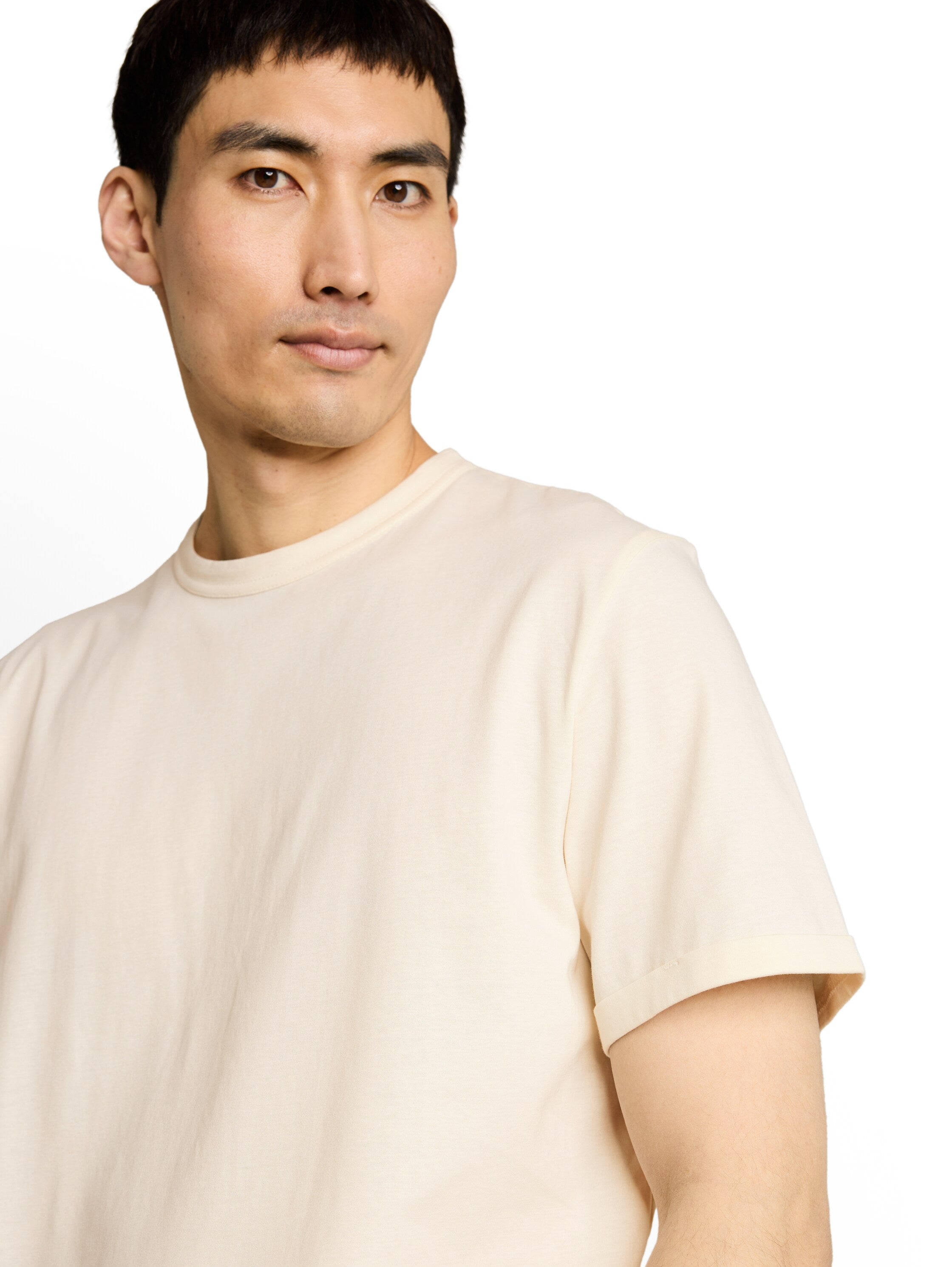 Tom Tailor Off White Short Sleeved Plain T-Shirt