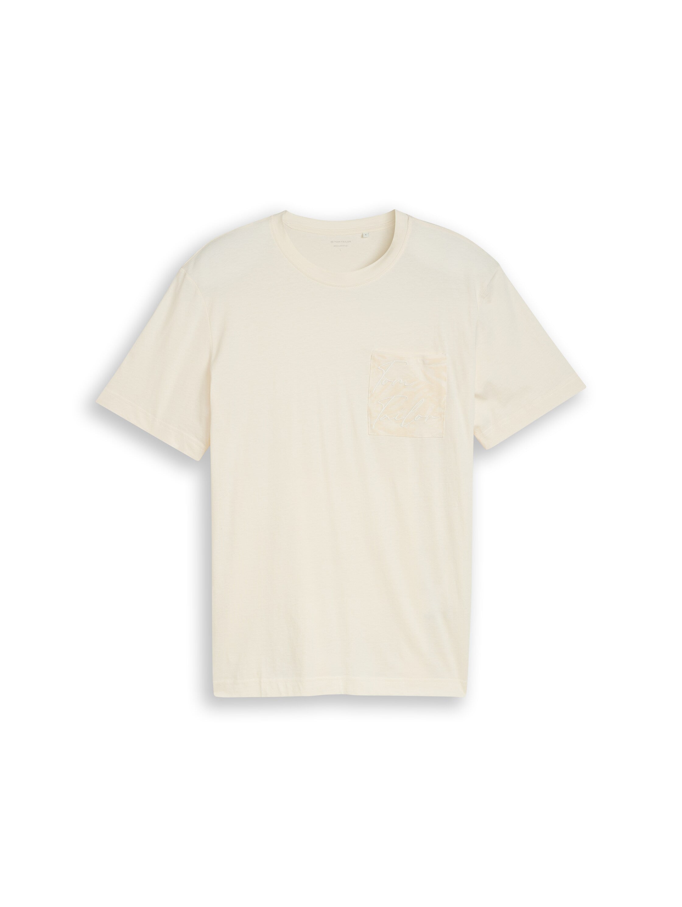 Tom Tailor Gardenia White T-Shirt With Breast Pocket