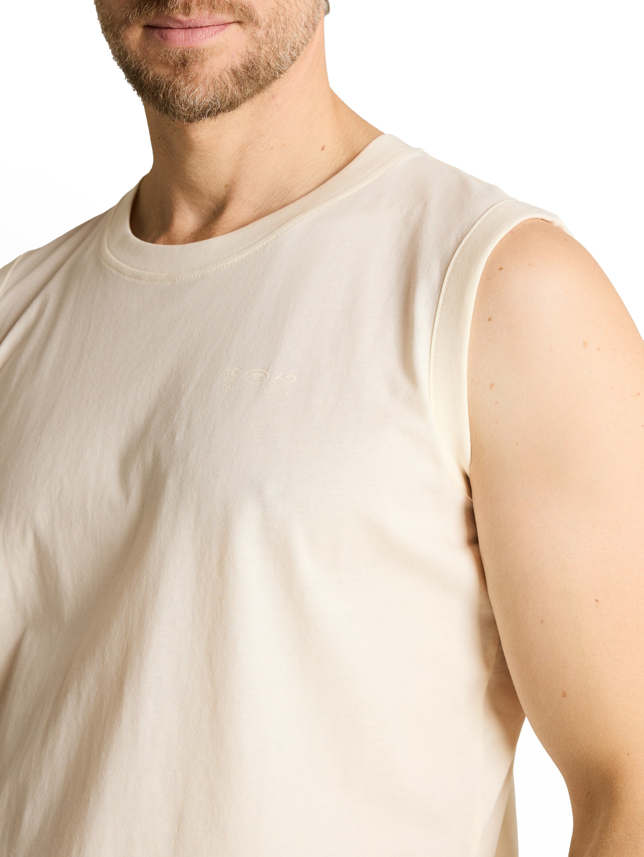 Tom Tailor Gardenia White Sleeveless Plain Top