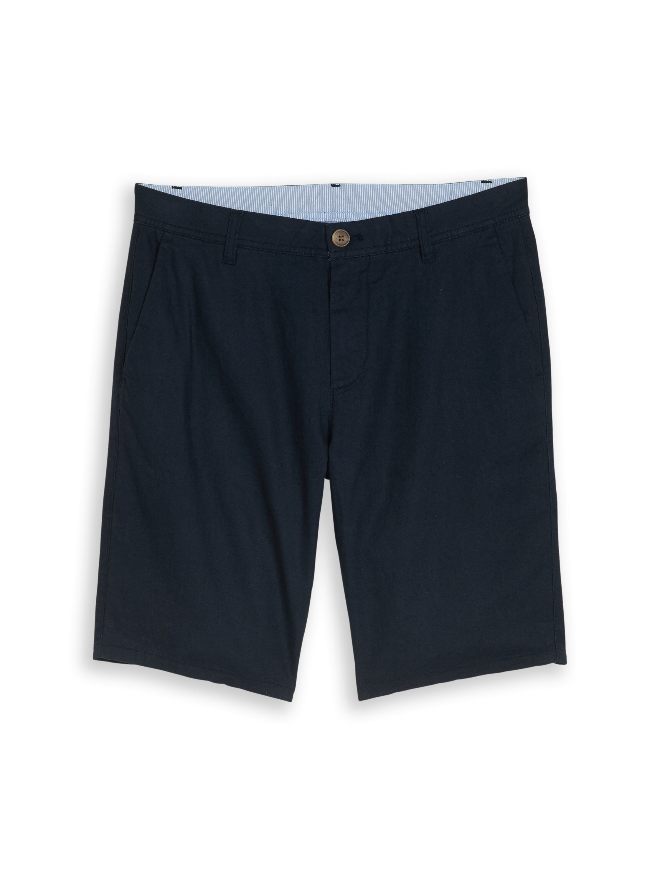Tom Tailor Navy Chino Shorts With Linen Blend