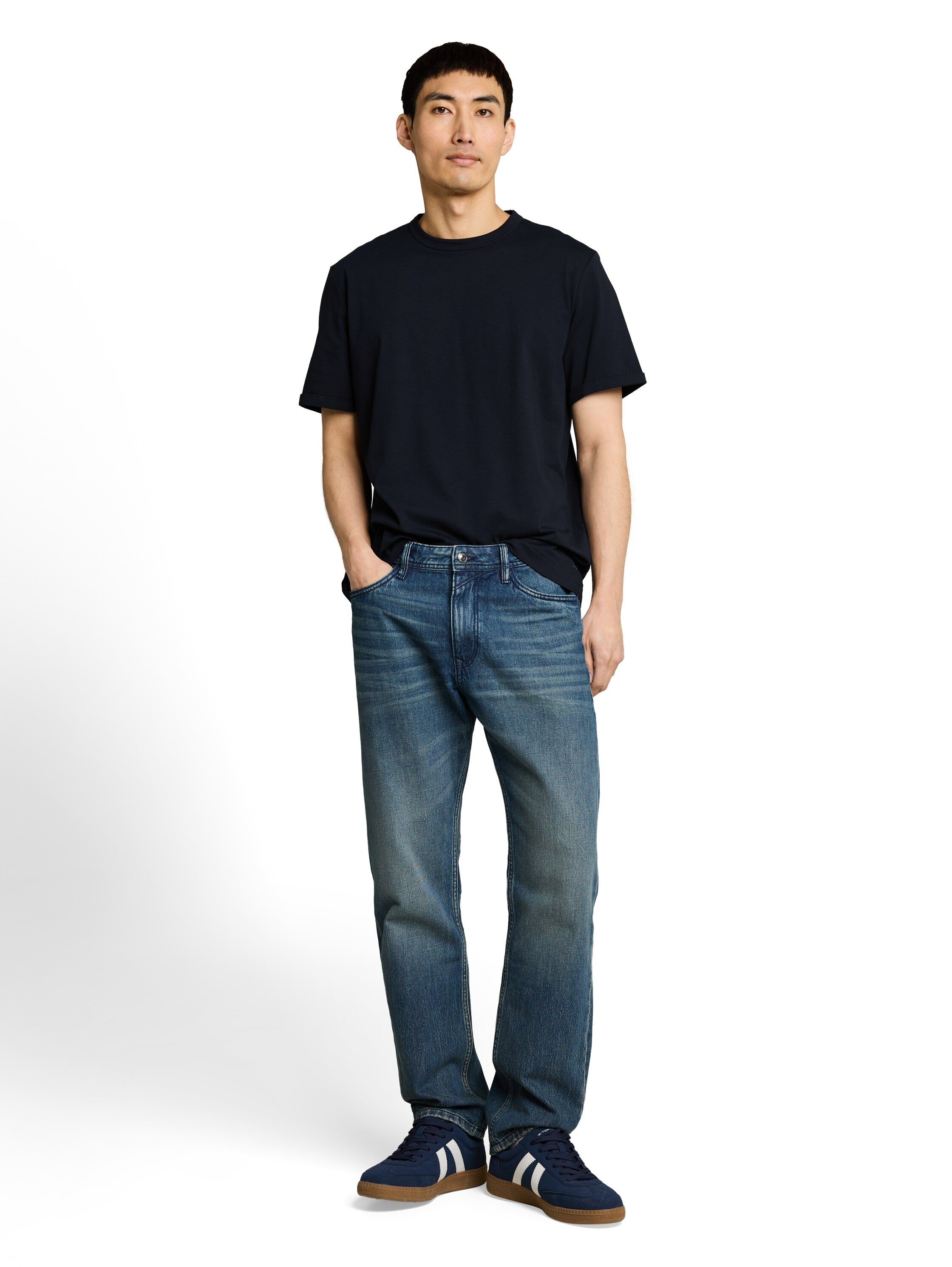 Tom Tailor Navy Short Sleeved Plain T-Shirt
