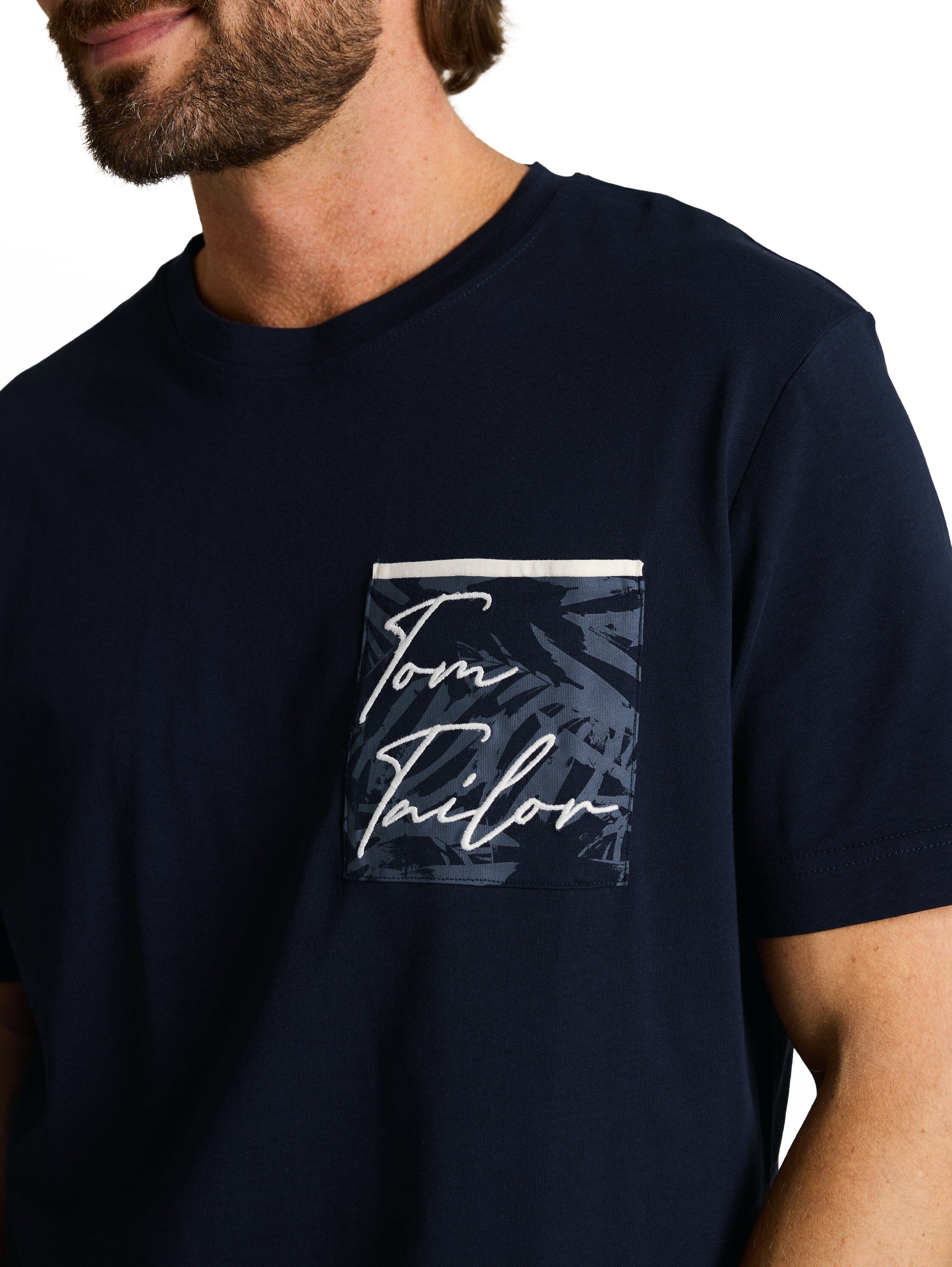 Tom Tailor Navy T-Shirt With Breast Pocket