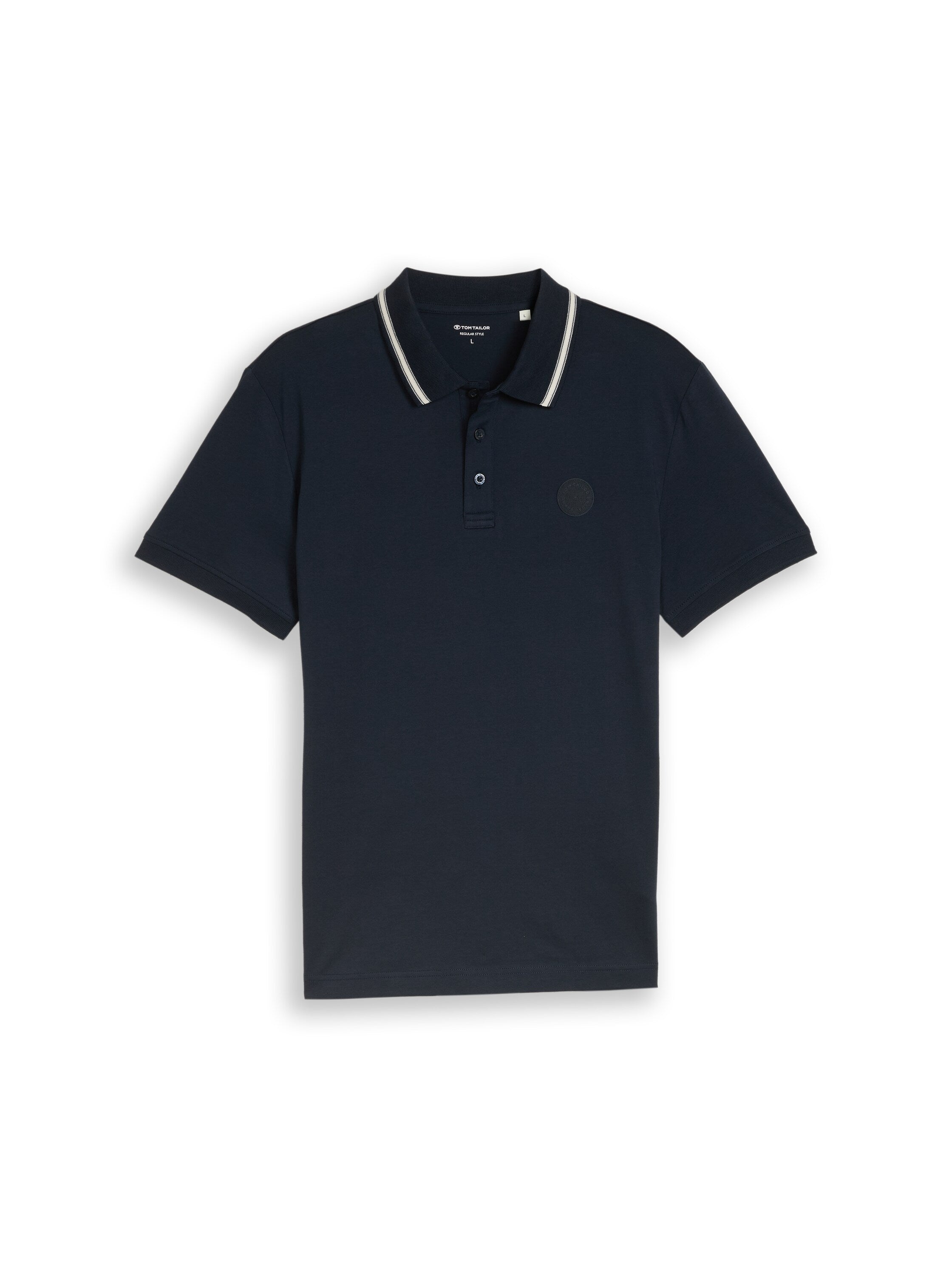 Tom Tailor Navy Polo Shirt With Logo Badge