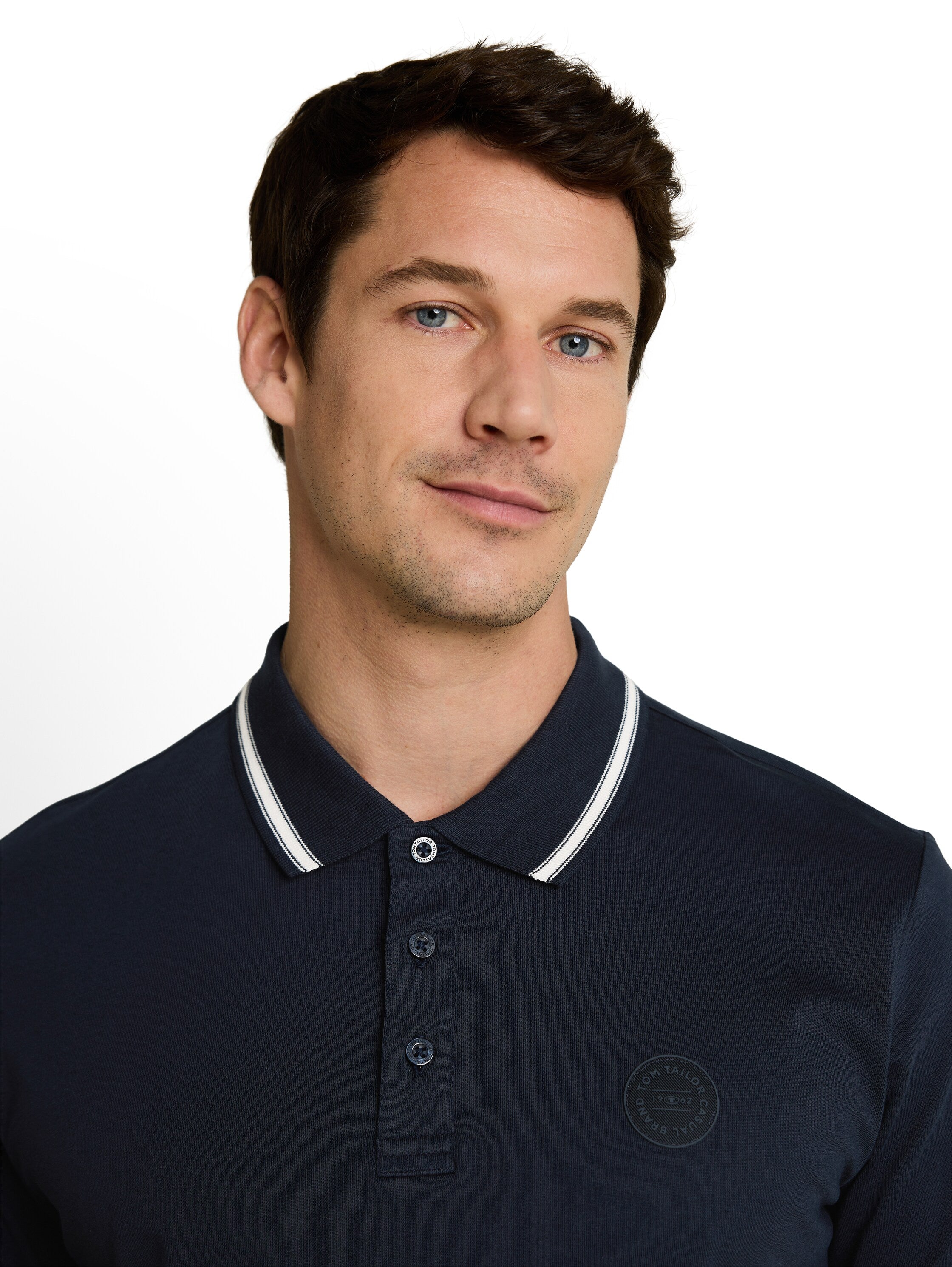 Tom Tailor Navy Polo Shirt With Logo Badge