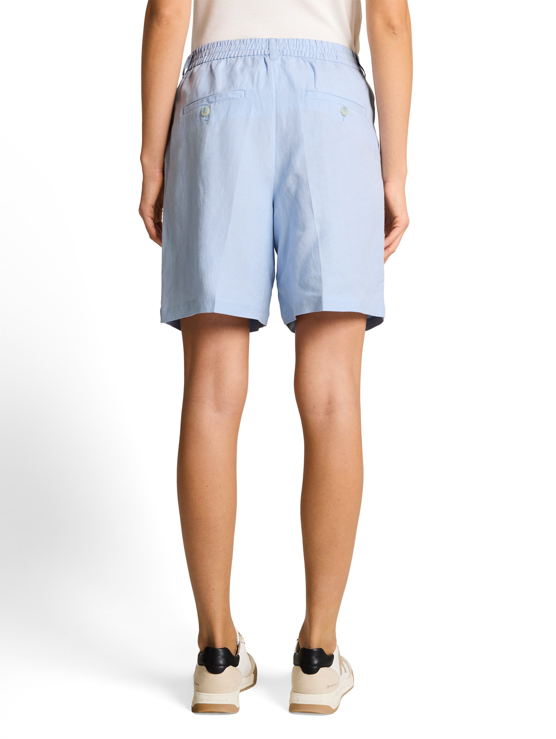 Tom Tailor Blue Loose-Fit Shorts With Linen Blend