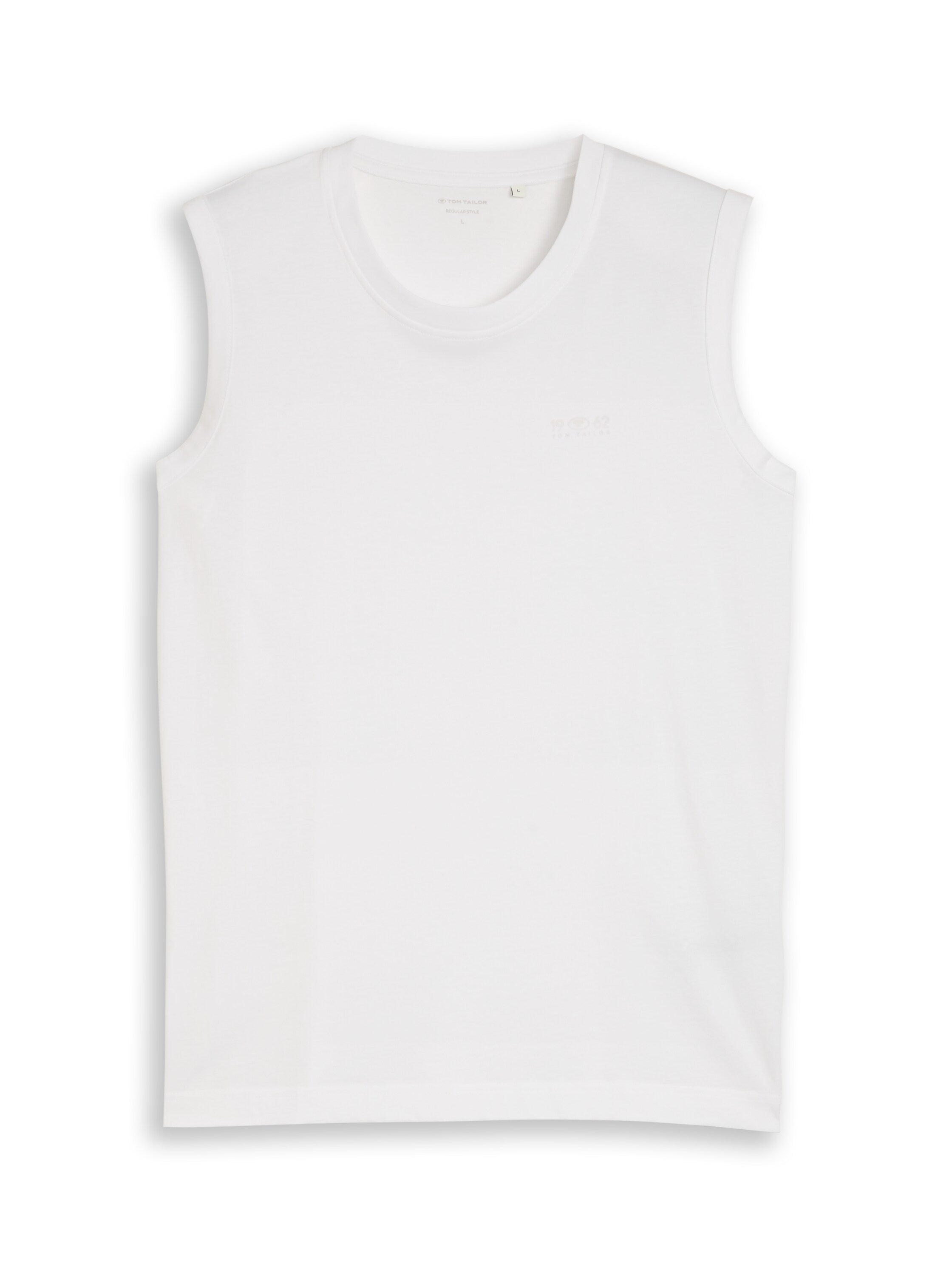 Tom Tailor White Sleeveless Plain Top