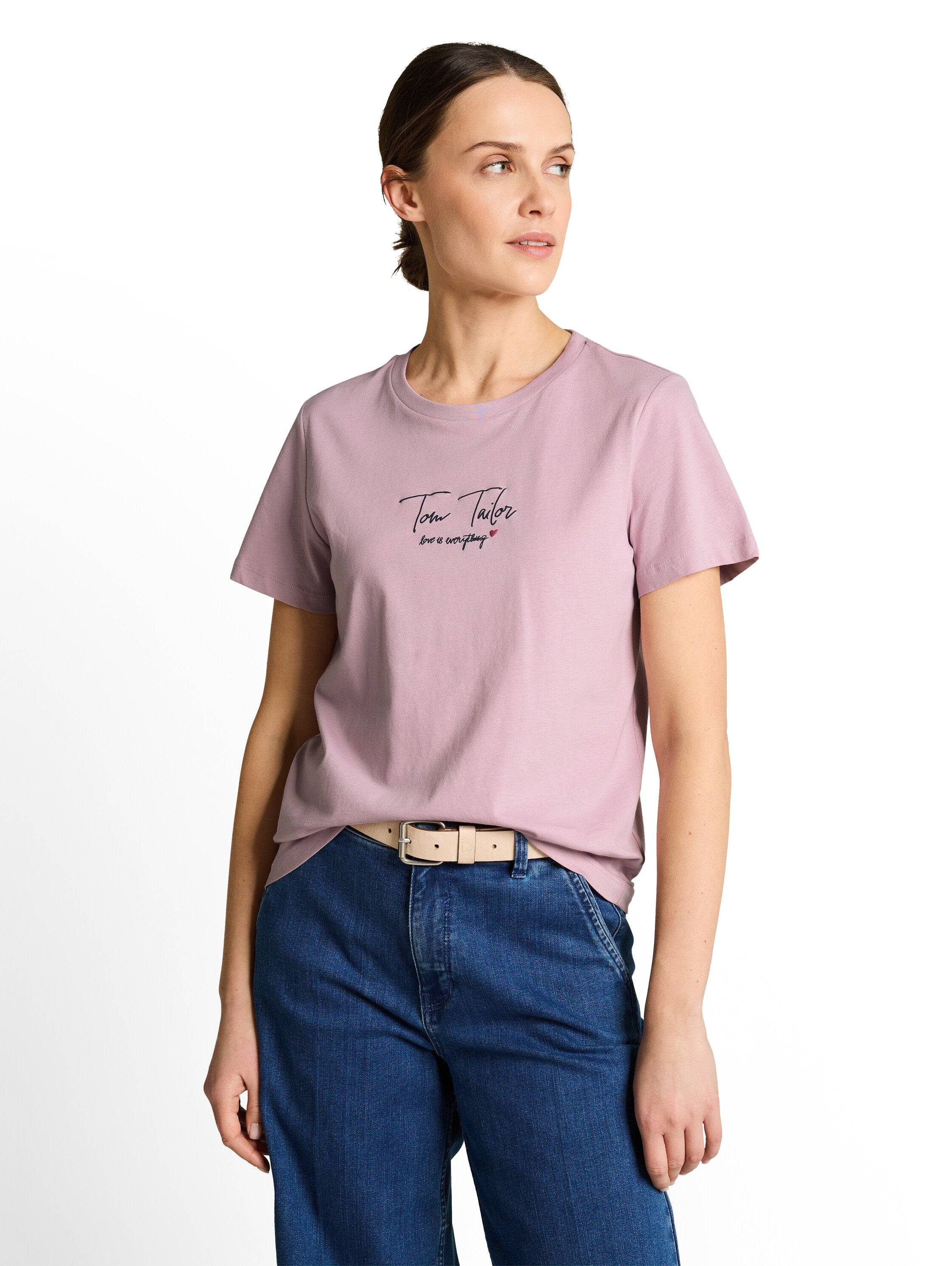 Tom Tailor Light Elderberry T-shirt With Logo Print