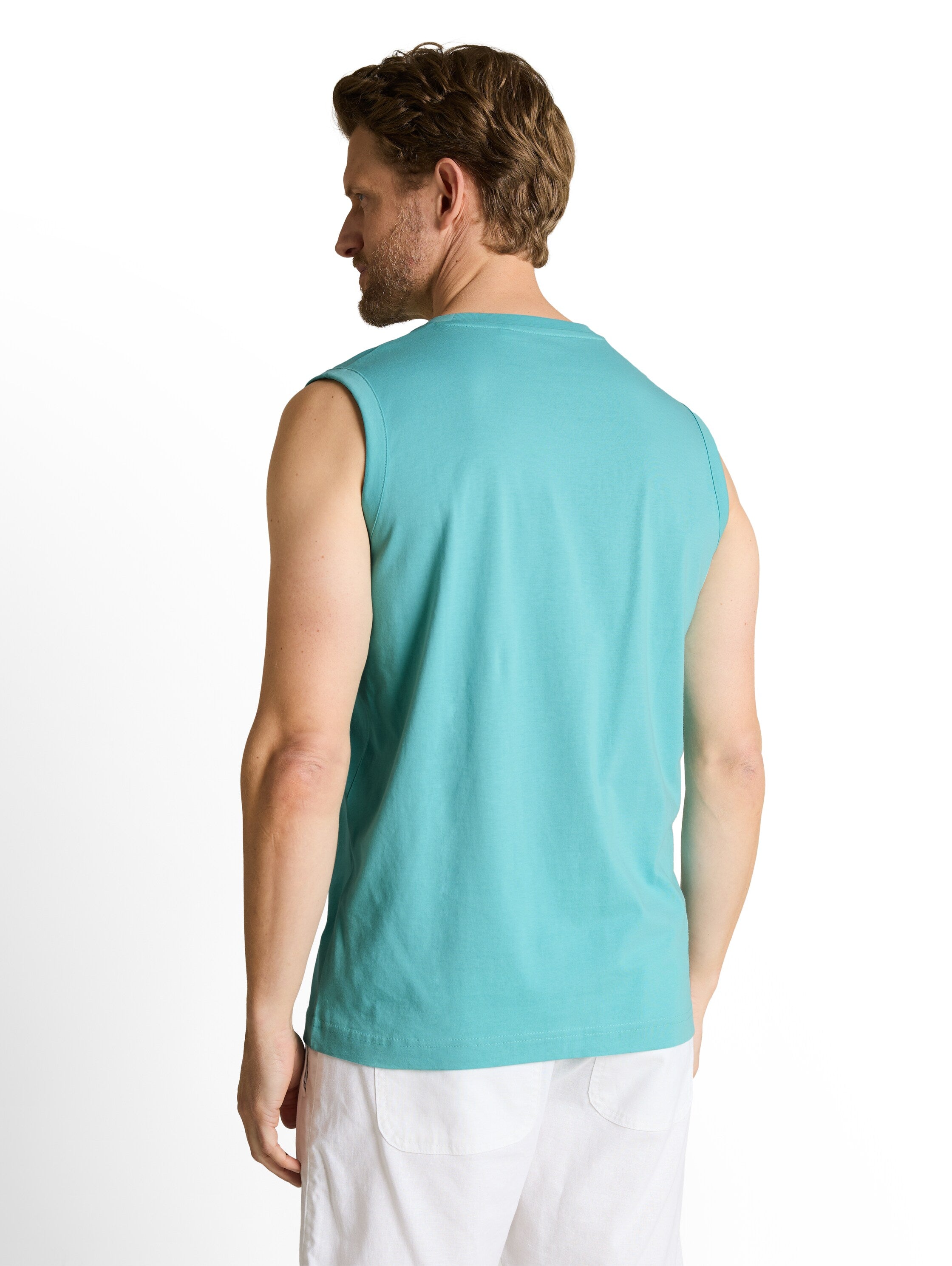 Tom Tailor Aqua Sleeveless Plain Top