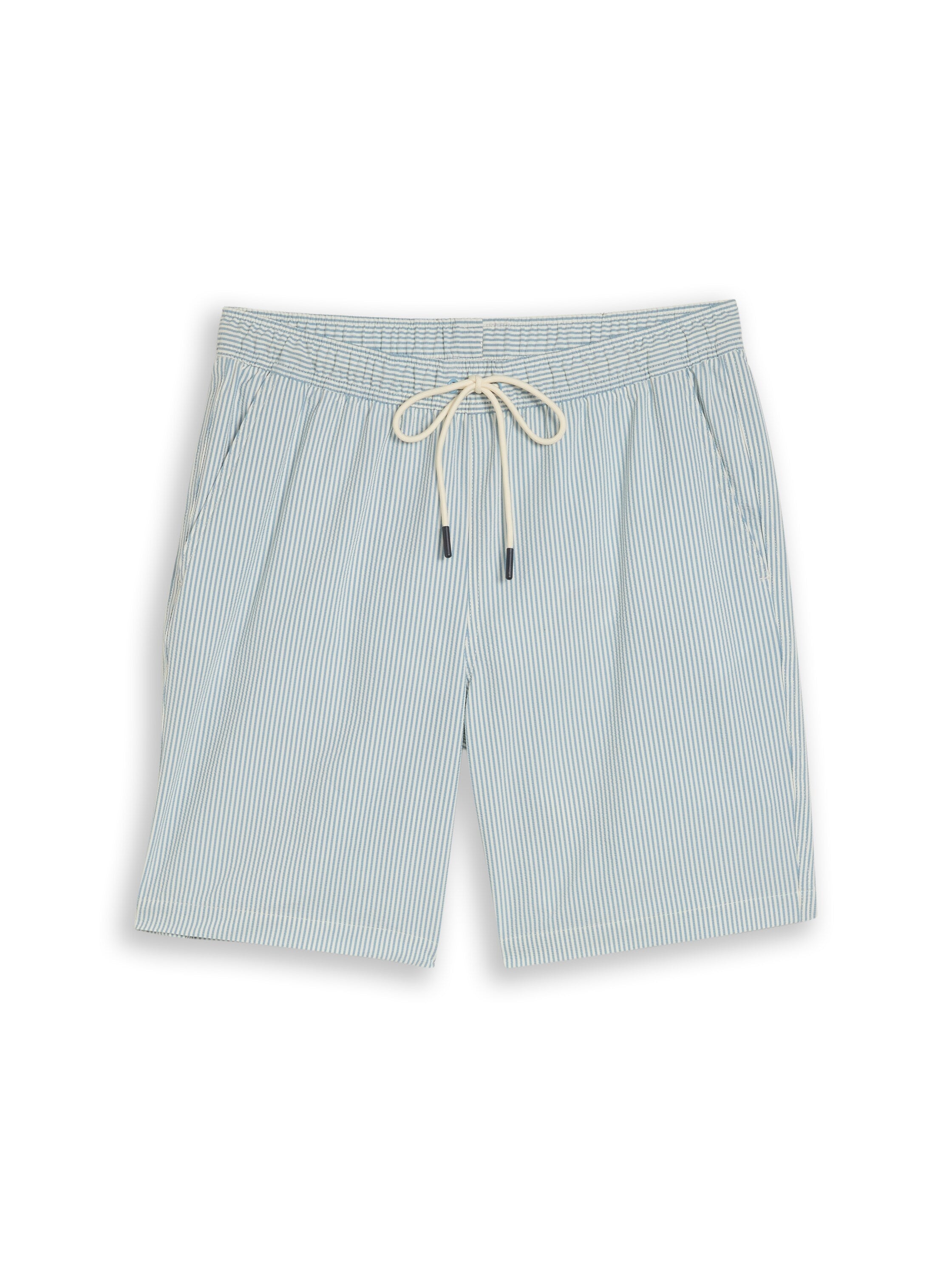 Tom Tailor Seersucker Blue Beige Swim shorts With Striped Pattern