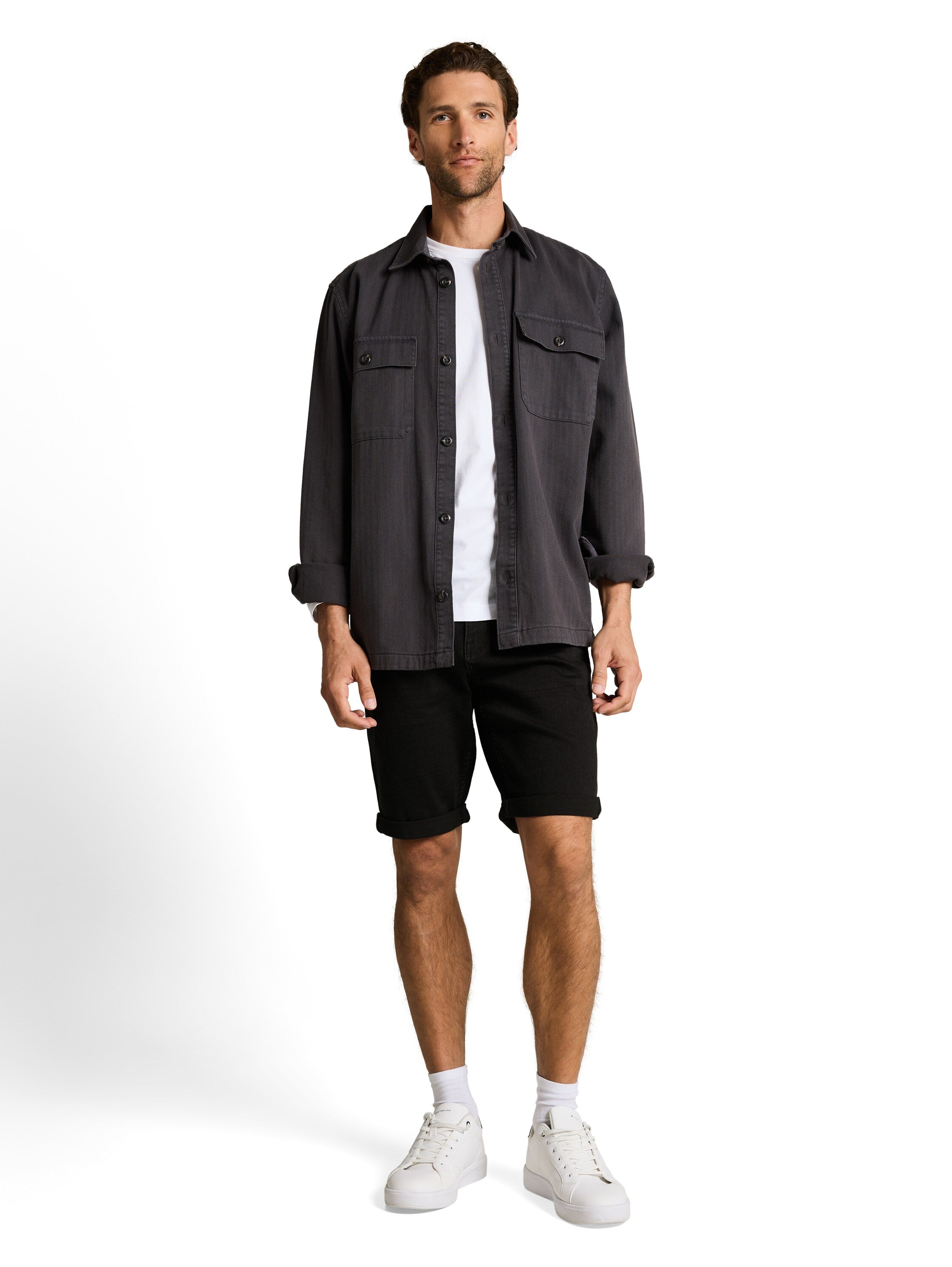 Tom Tailor Black Regular Slim Denim Short