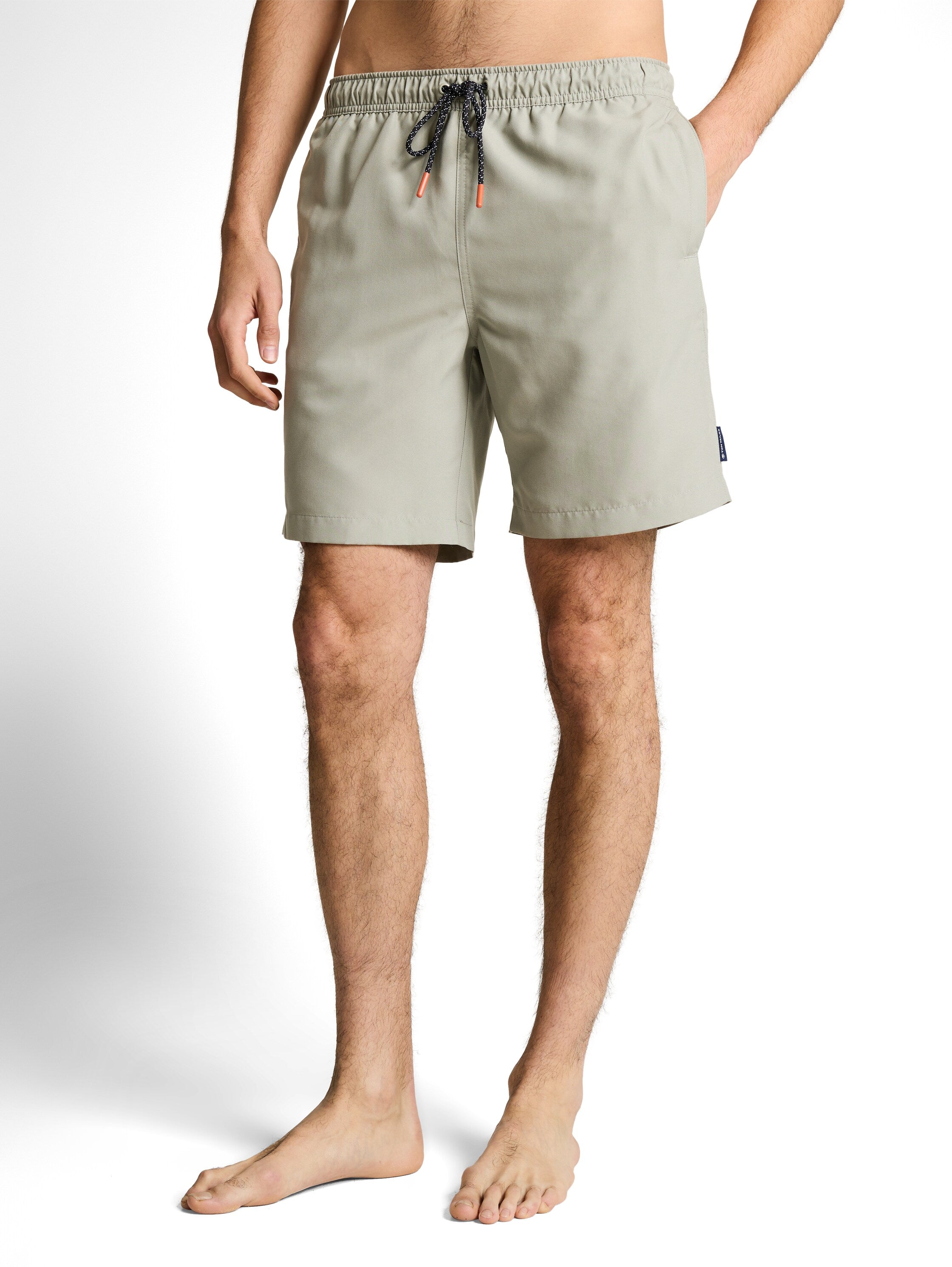 Tom Tailor Greyish Olive Swim Shorts With Drawstring