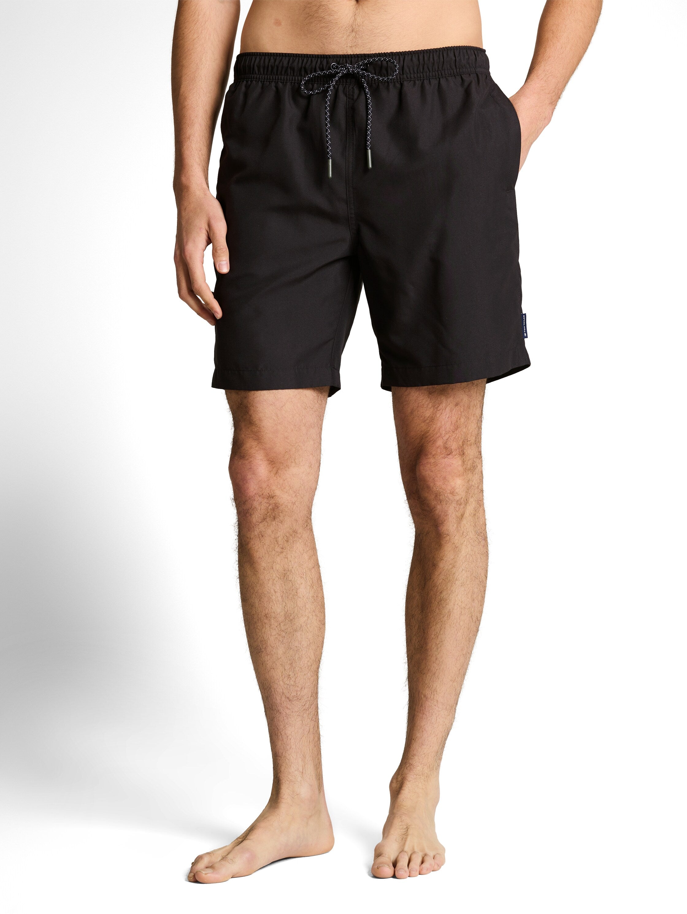 Tom Tailor Black Swim Shorts With Drawstring