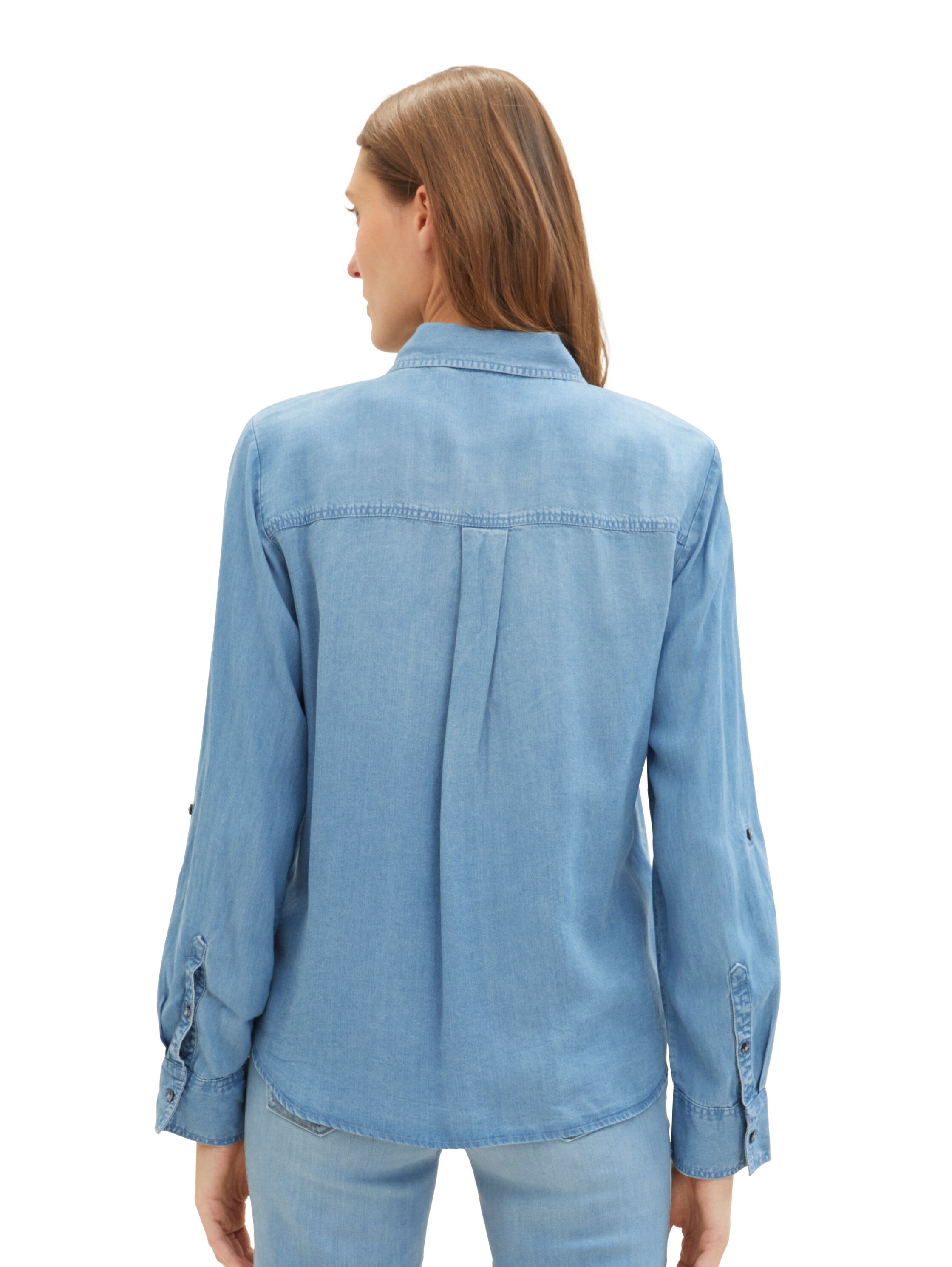 Tom Tailor Light Blue Denim Shirt With Button To Close
