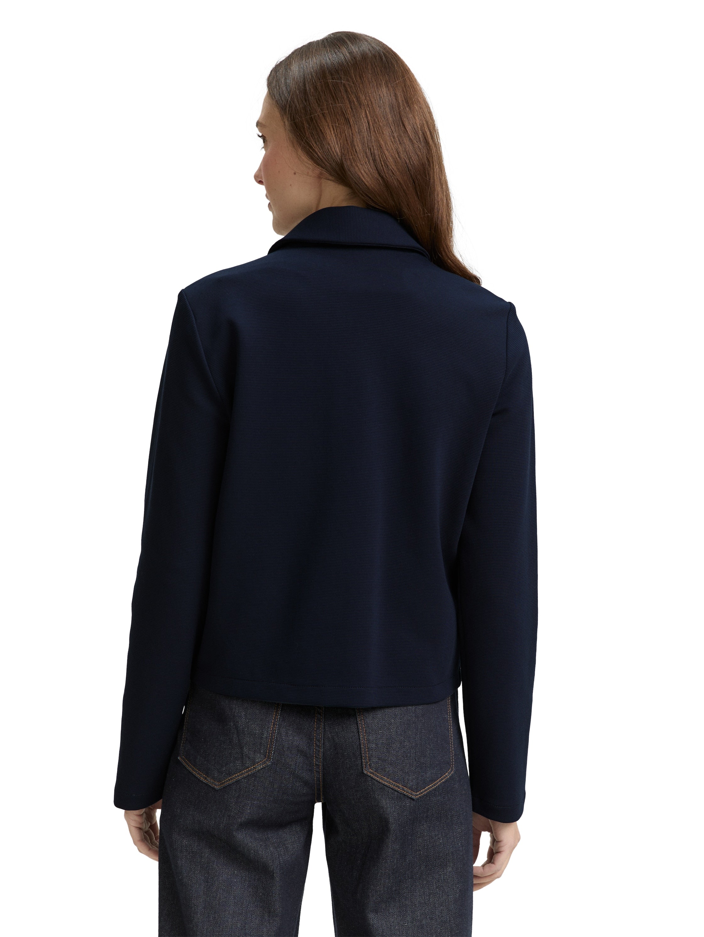 Tom Tailor Sky Captain Blue Blazer With Zipper To Close