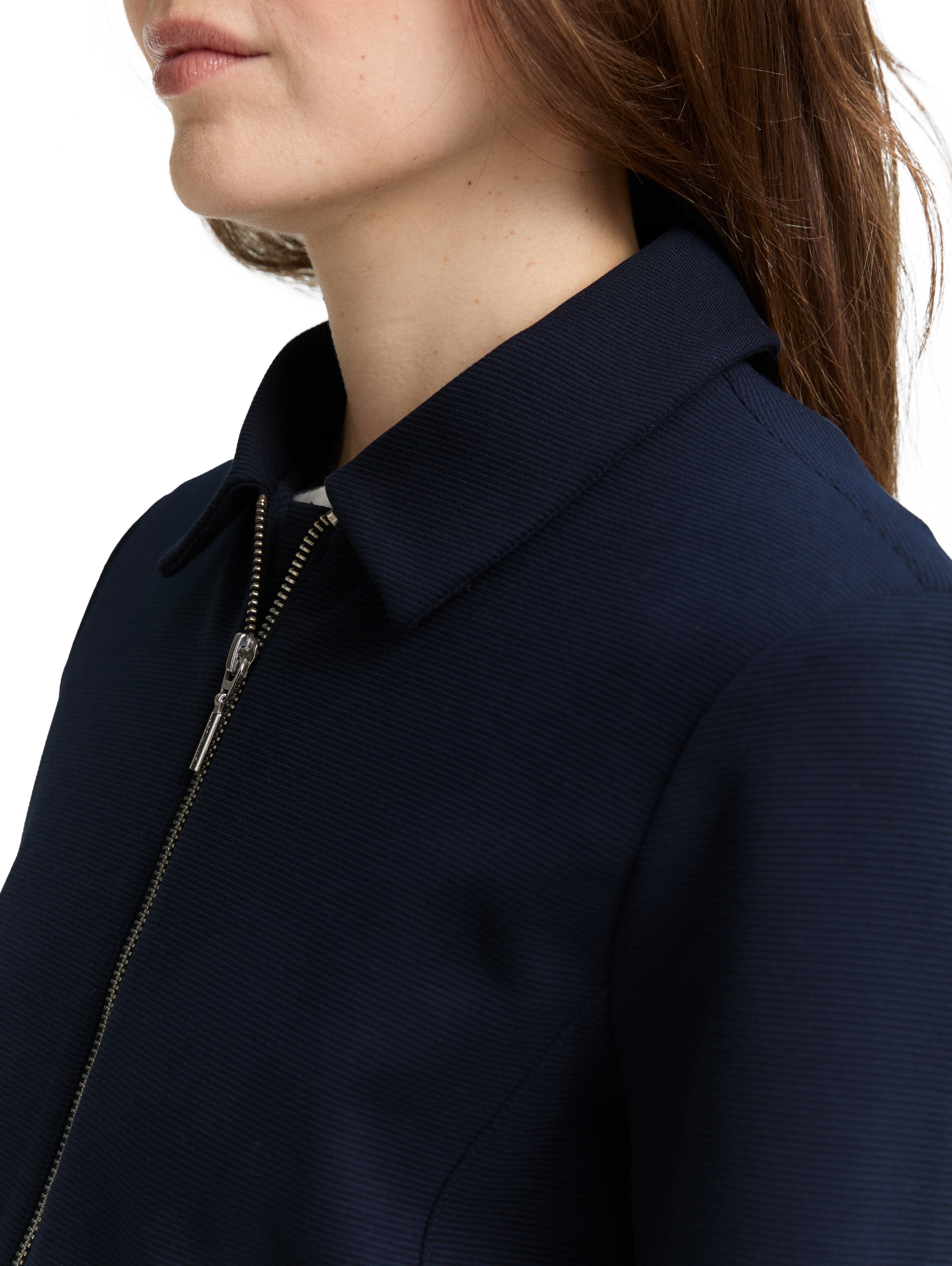 Tom Tailor Sky Captain Blue Blazer With Zipper To Close