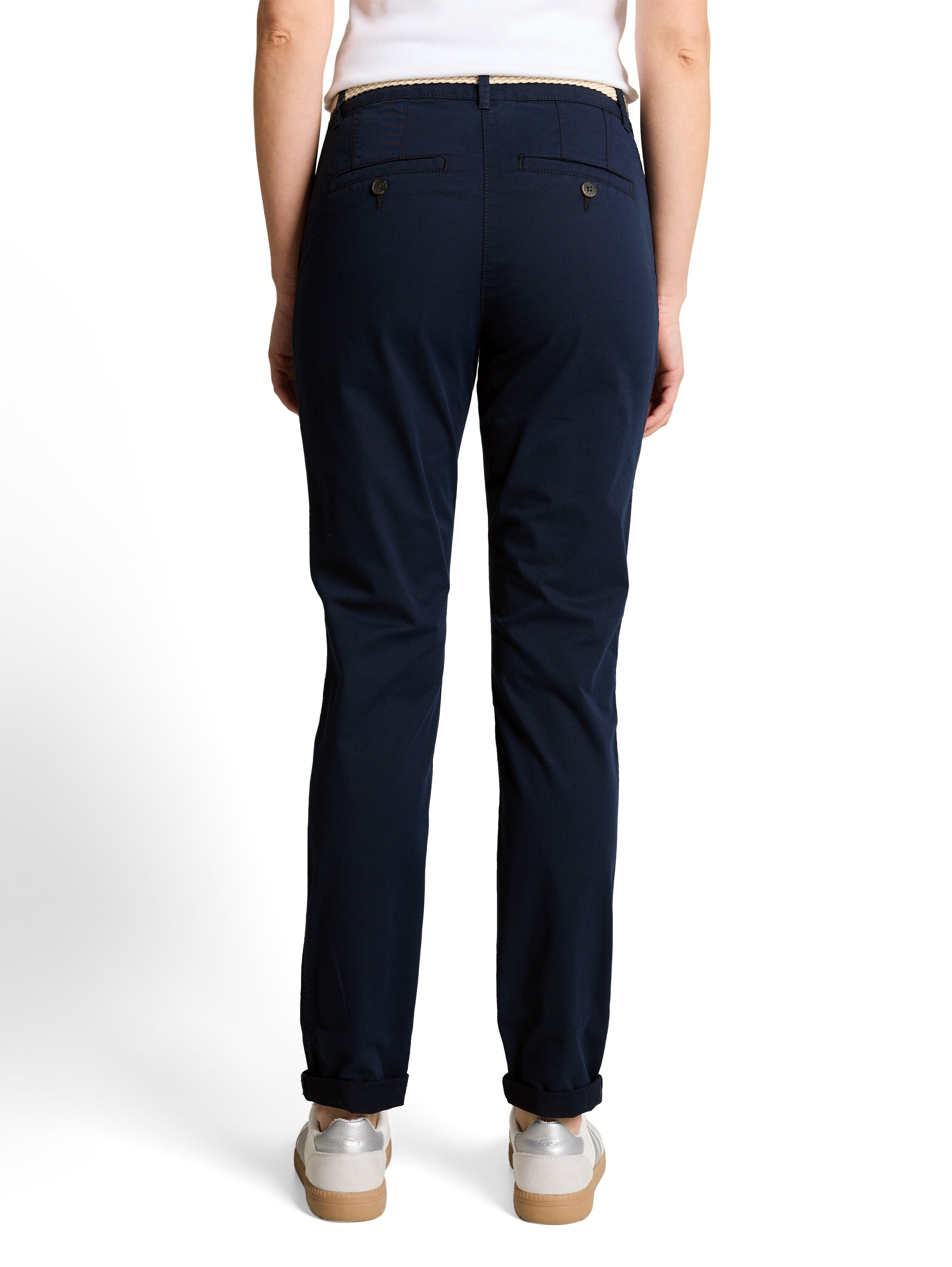 Tom Tailor Navy Slim-Fit Chinos With Belt