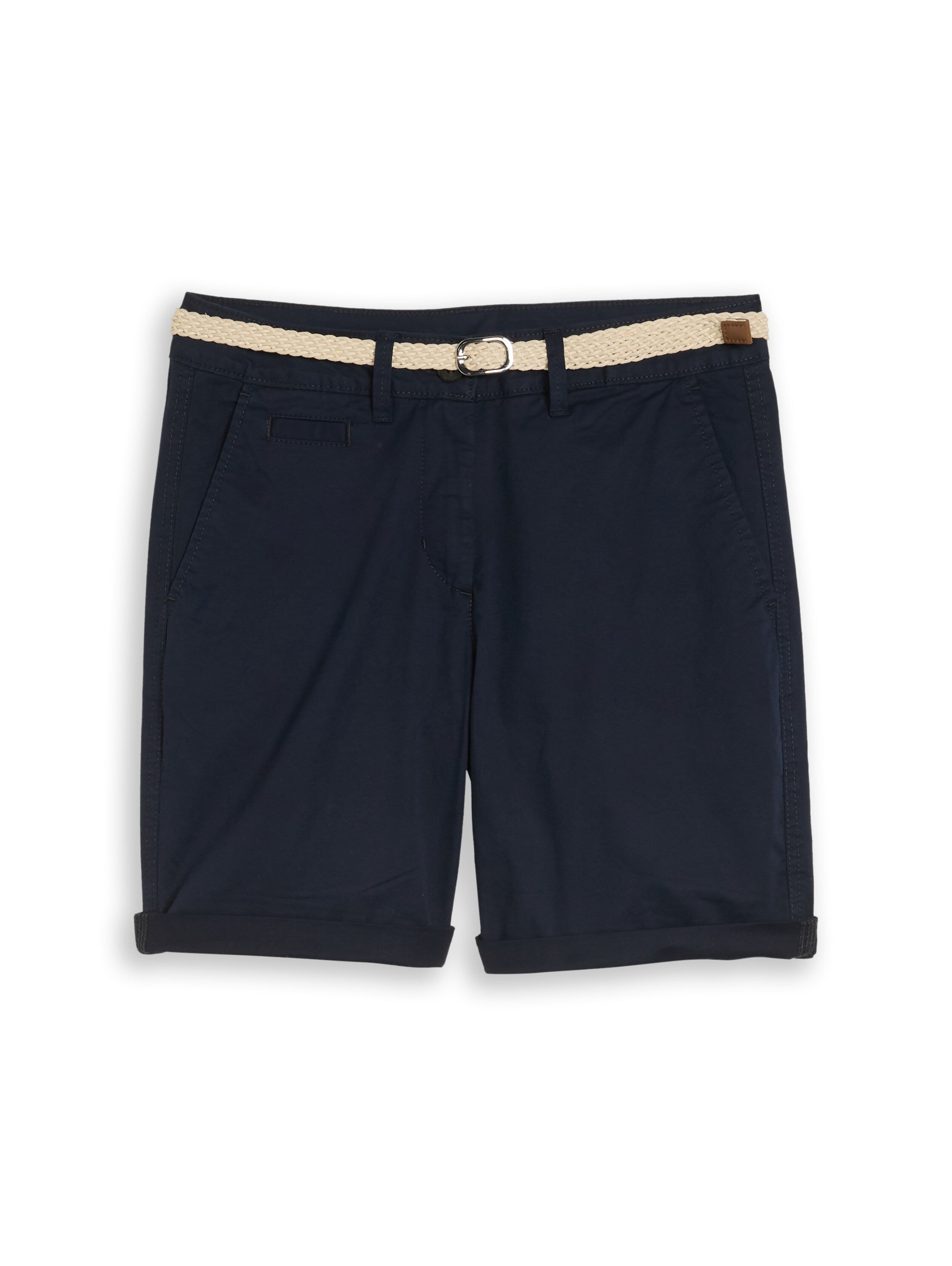Tom Tailor Navy Chino Bermuda Shorts With Belt
