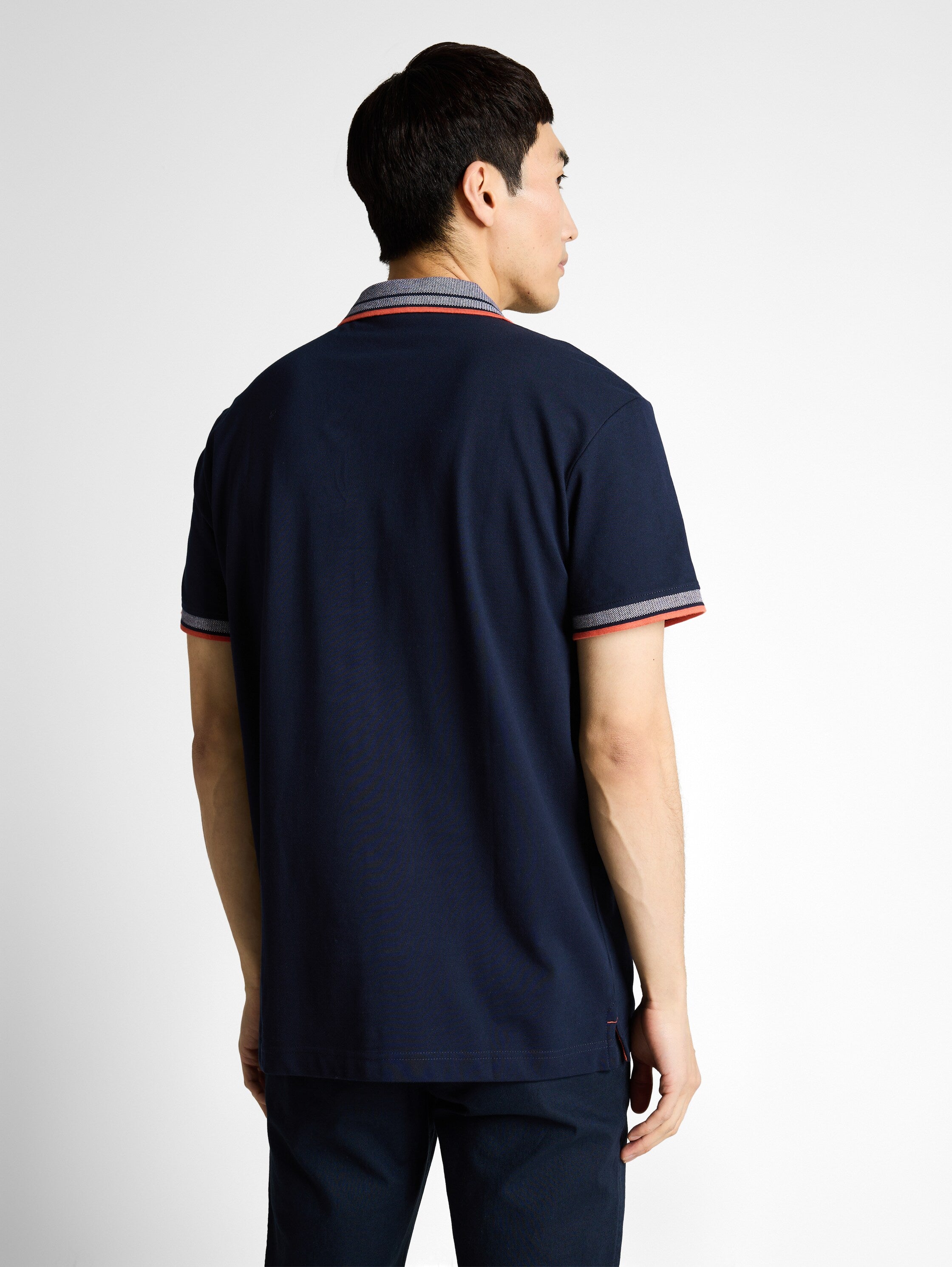 Tom Tailor Navy Polo Shirt With Logo Print