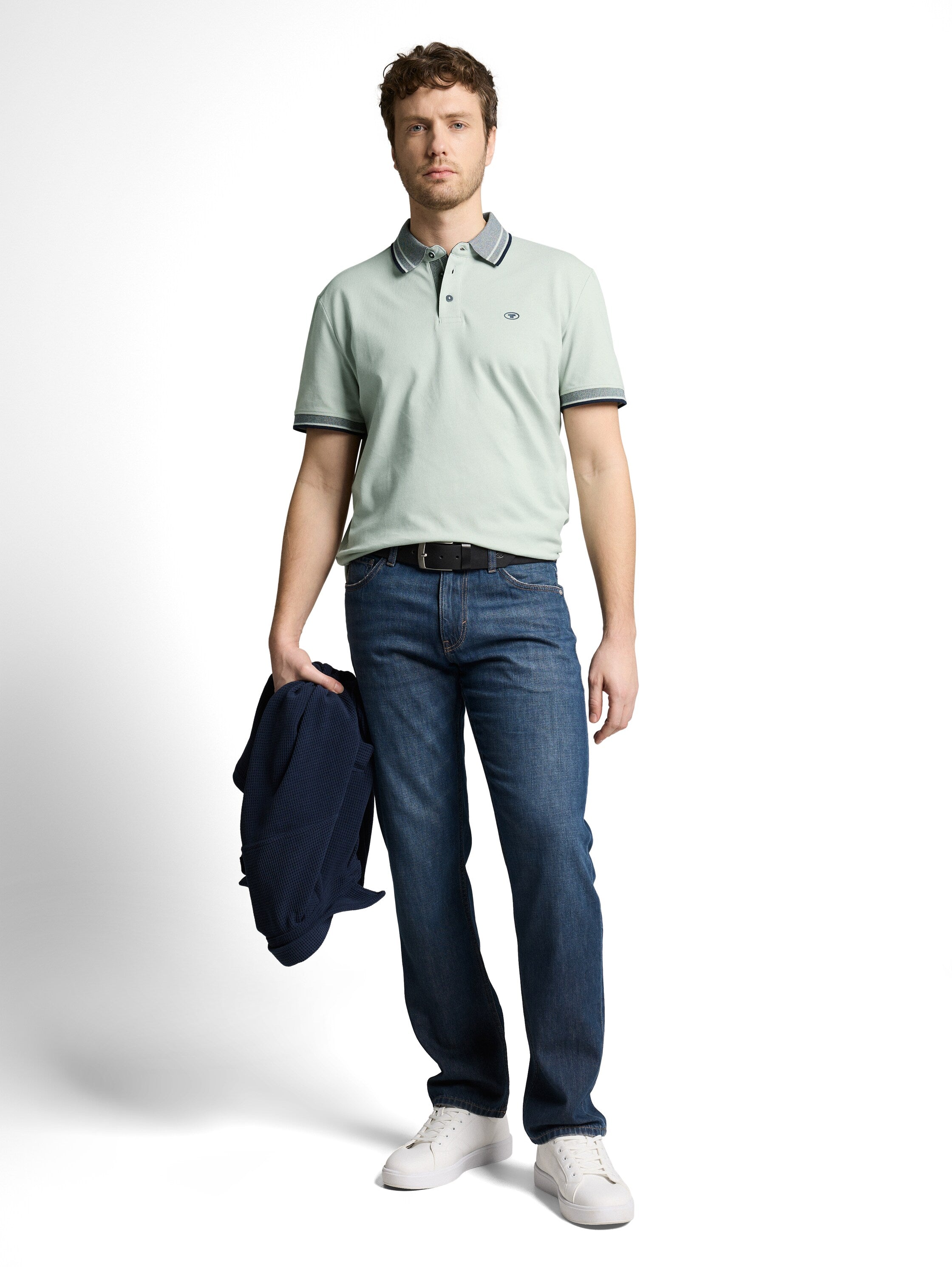Tom Tailor Mint Polo Shirt With Logo Print