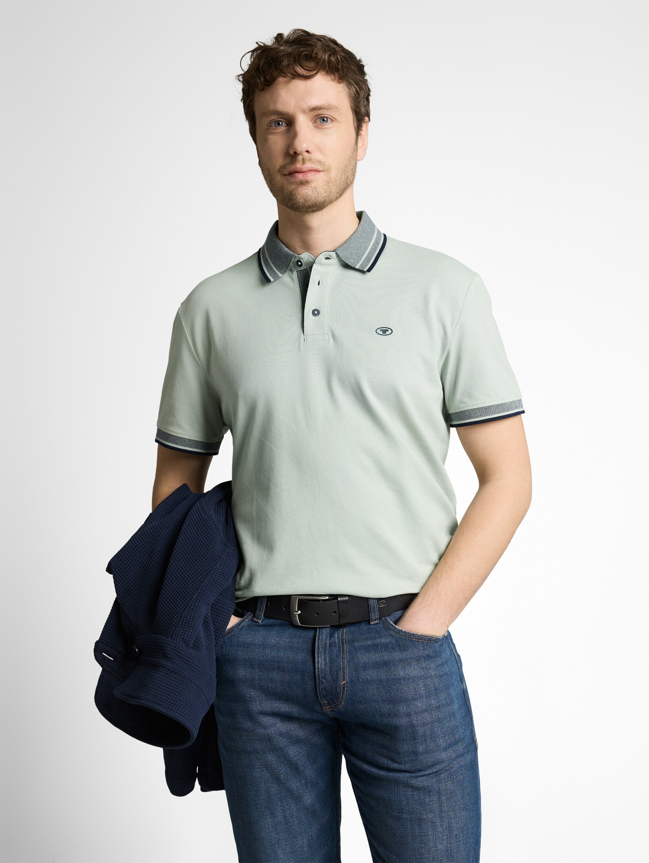 Tom Tailor Mint Polo Shirt With Logo Print