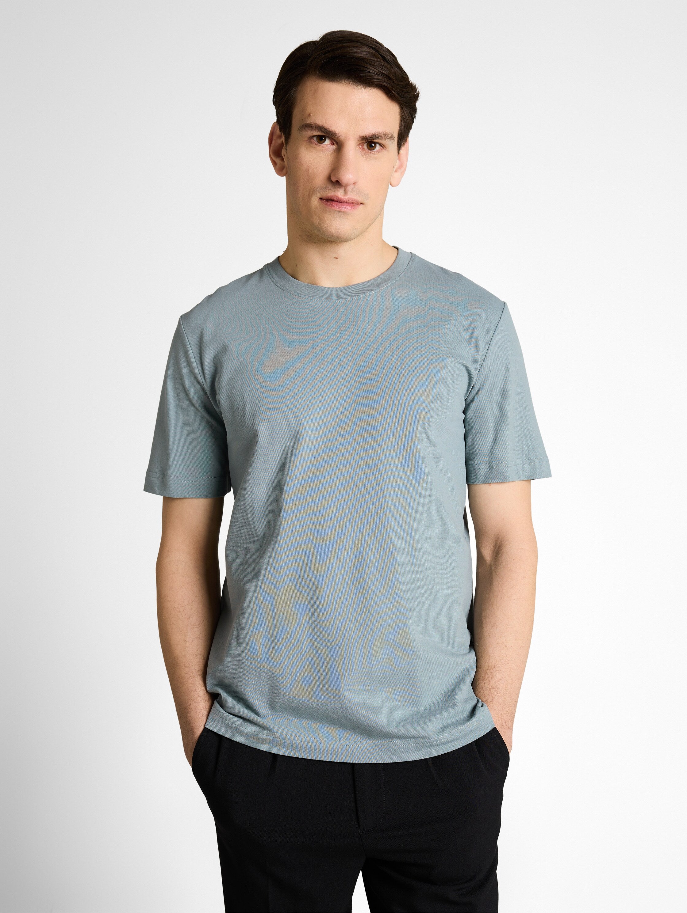 Tom Tailor Grey Mint Round Neck Cotton Basic T-Shirt