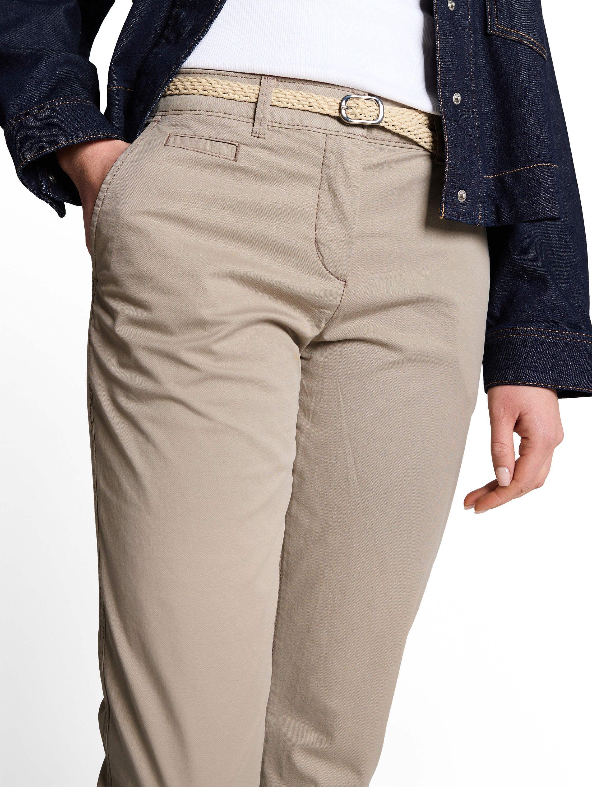 Tom Tailor Beige Slim-Fit Chinos With Belt