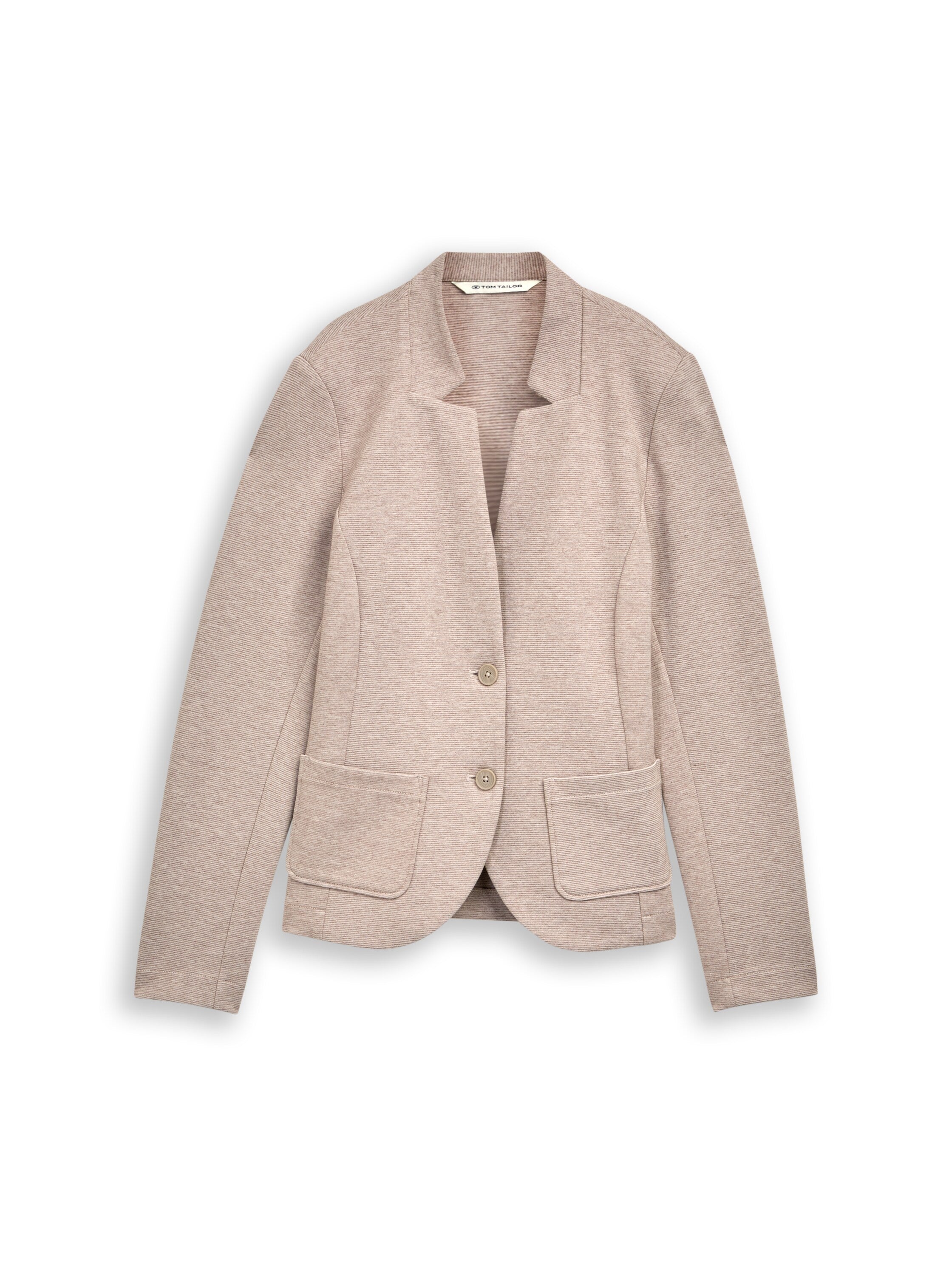 Tom Tailor Slim Fit Light Beige Blazer With Ottoman Texture