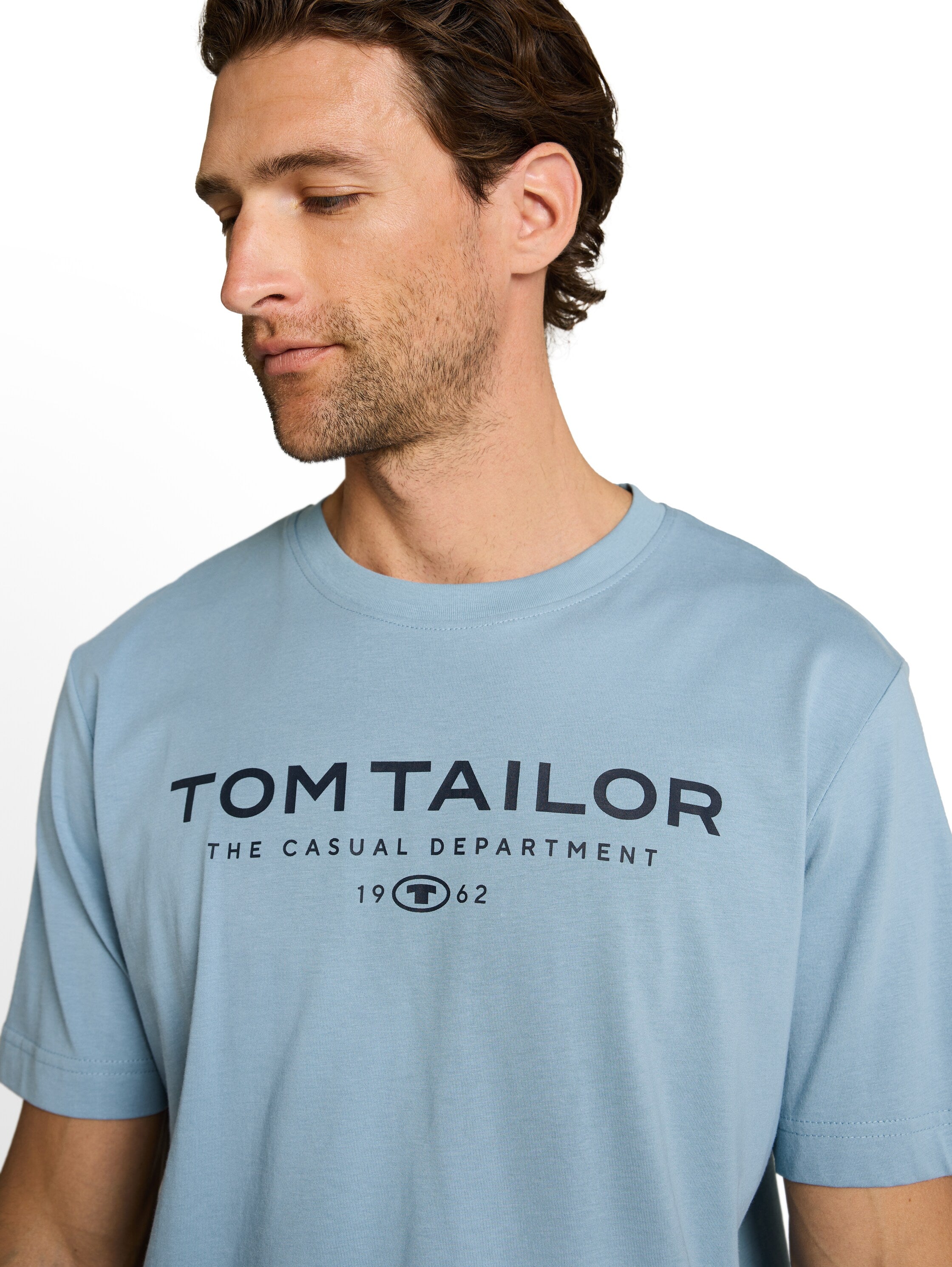Tom Tailor Cotton Blue T-shirt with logo print