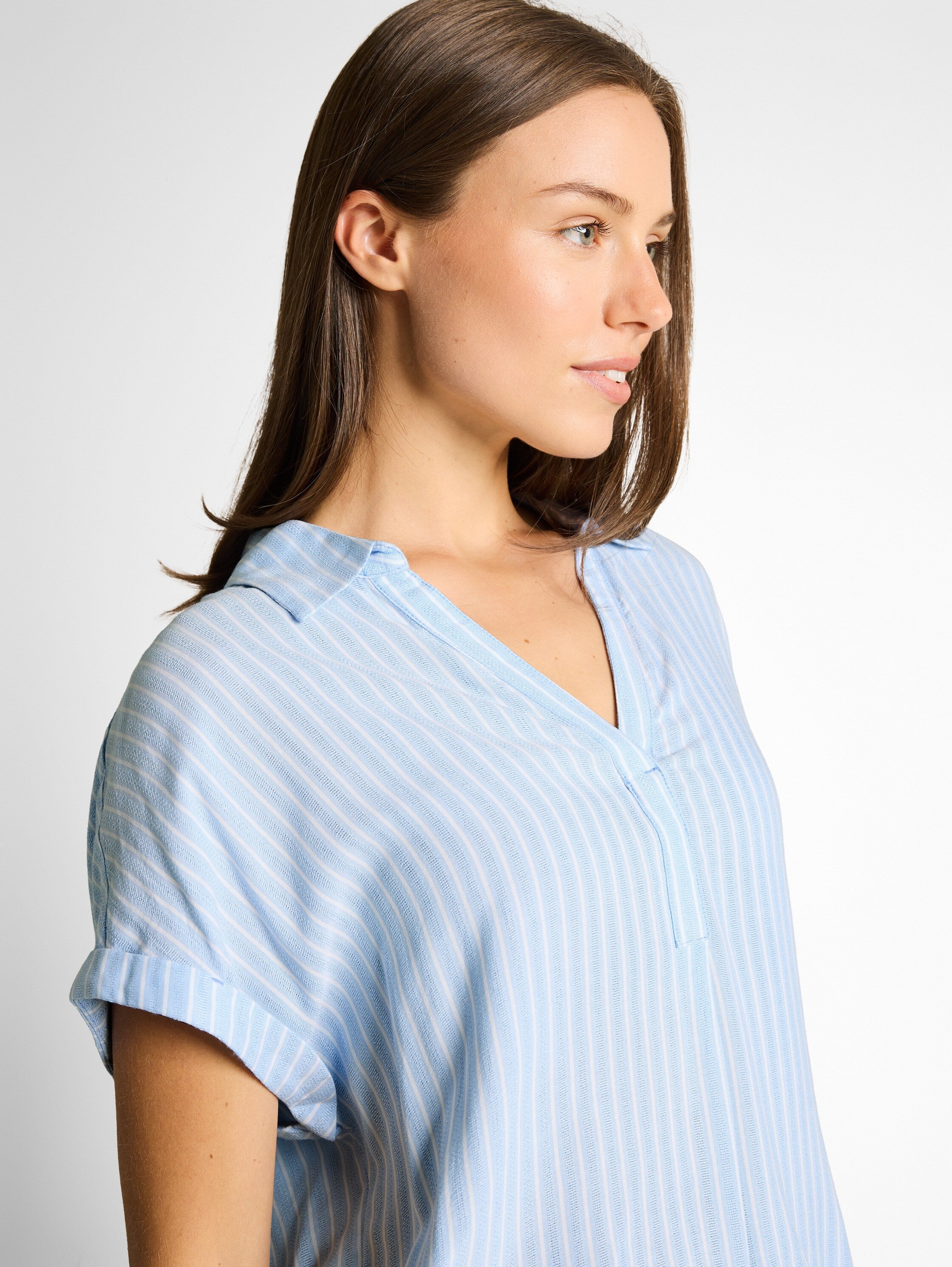 Tom Tailor Blue White Stripe Loose-Fit Blouse