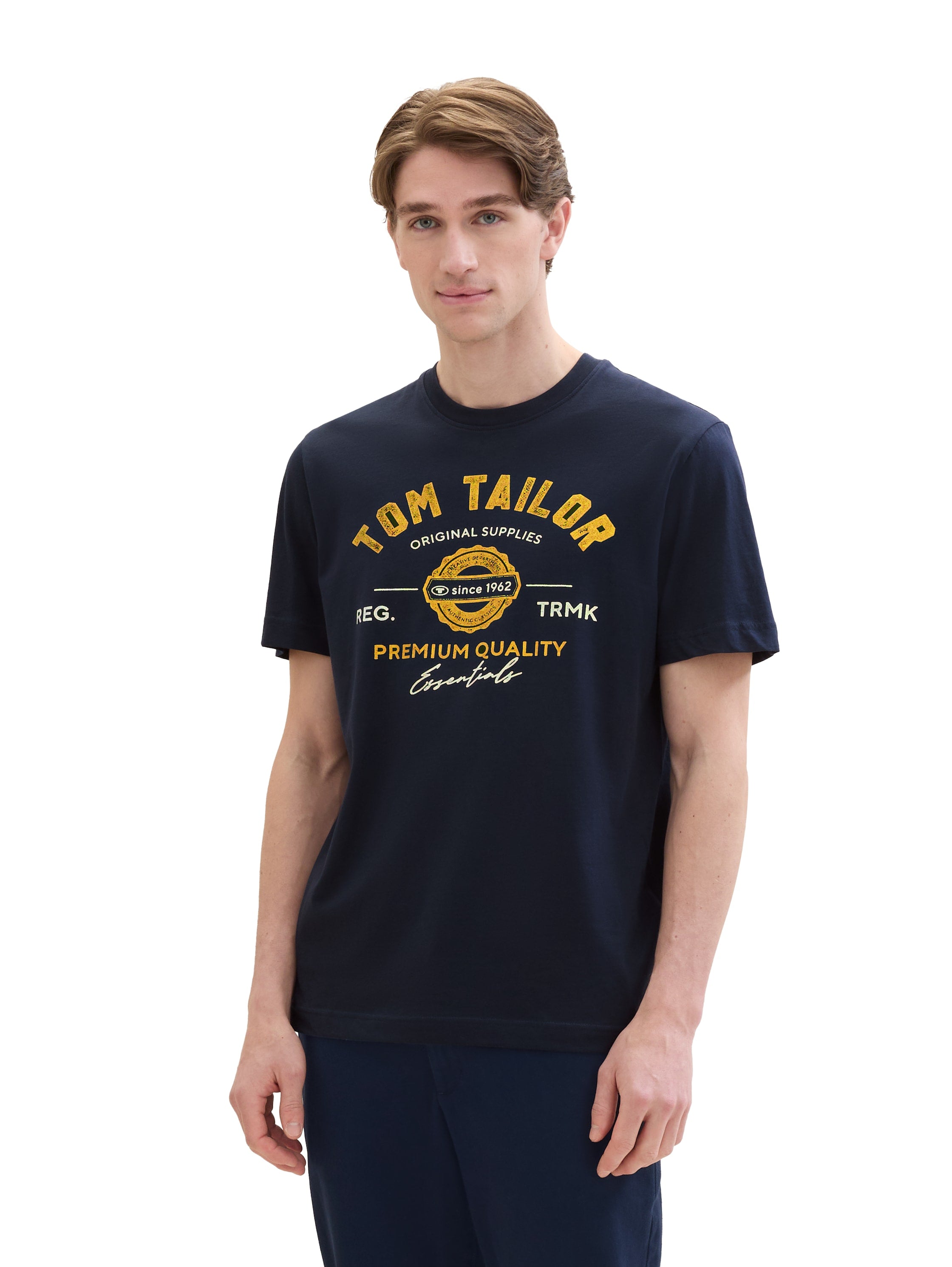 Tom Tailor Navy T-Shirt With Logo Print