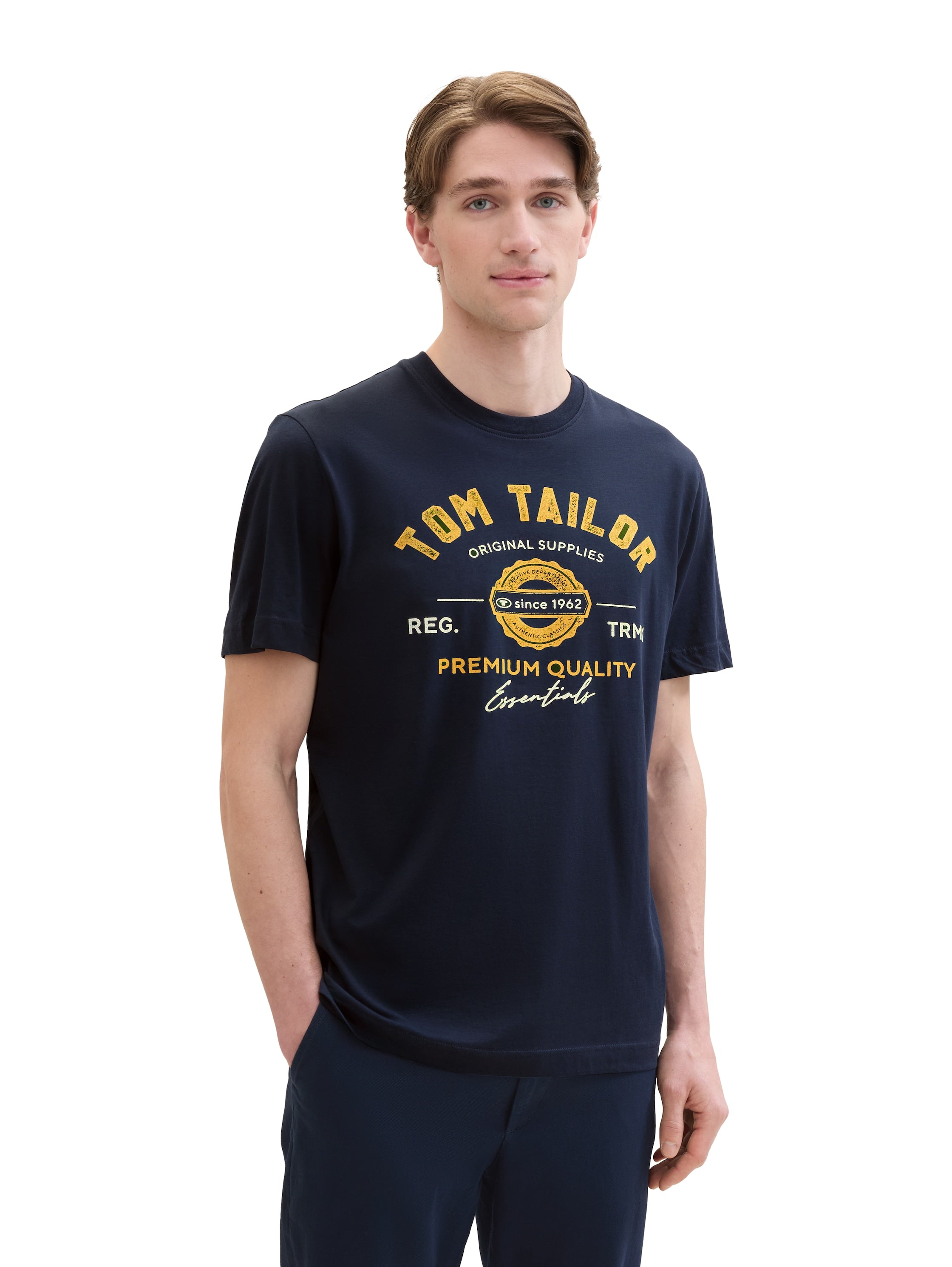 Tom Tailor Navy T-Shirt With Logo Print