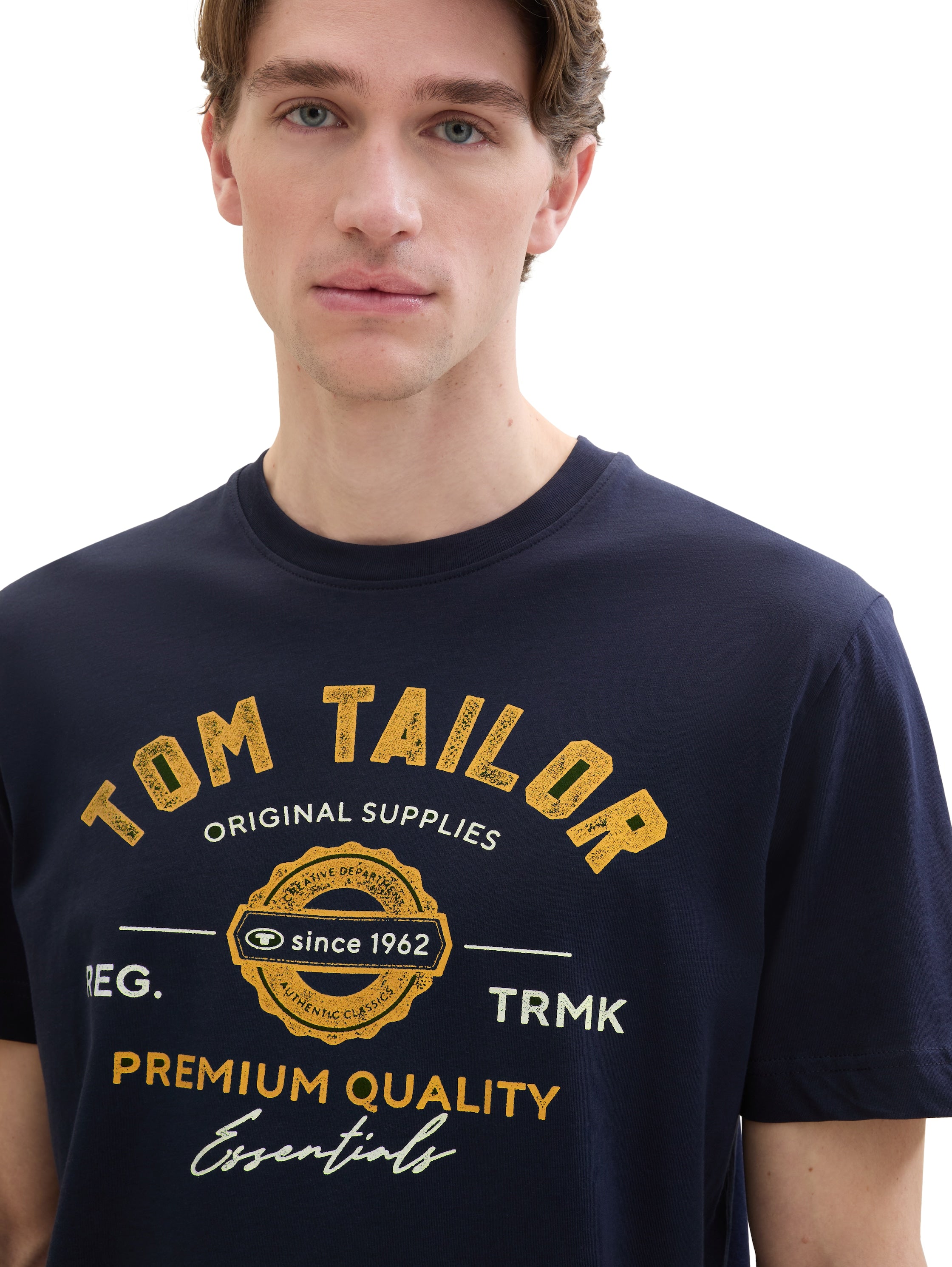 Tom Tailor Navy T-Shirt With Logo Print