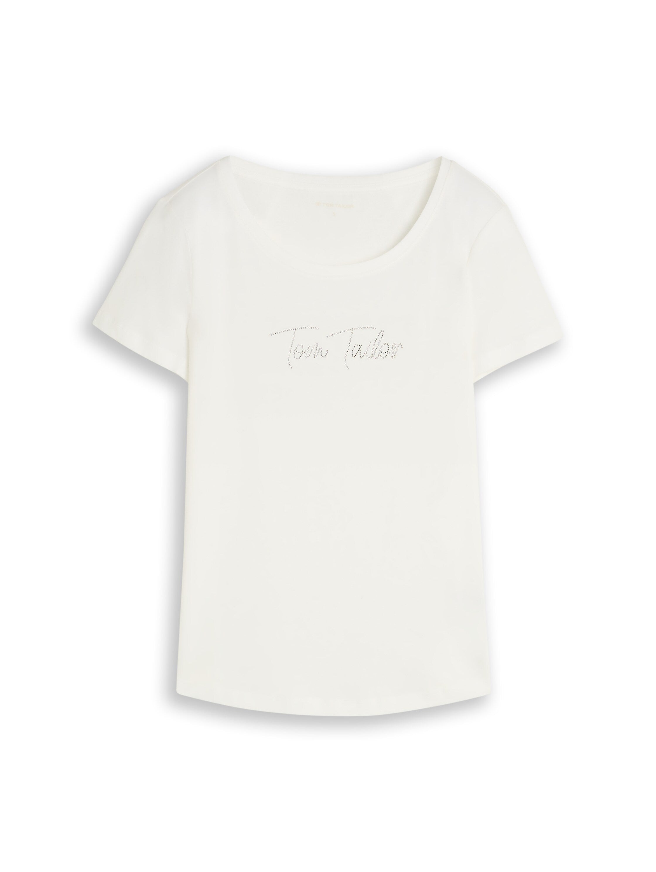 Tom Tailor White T-shirt With Glitter Logo