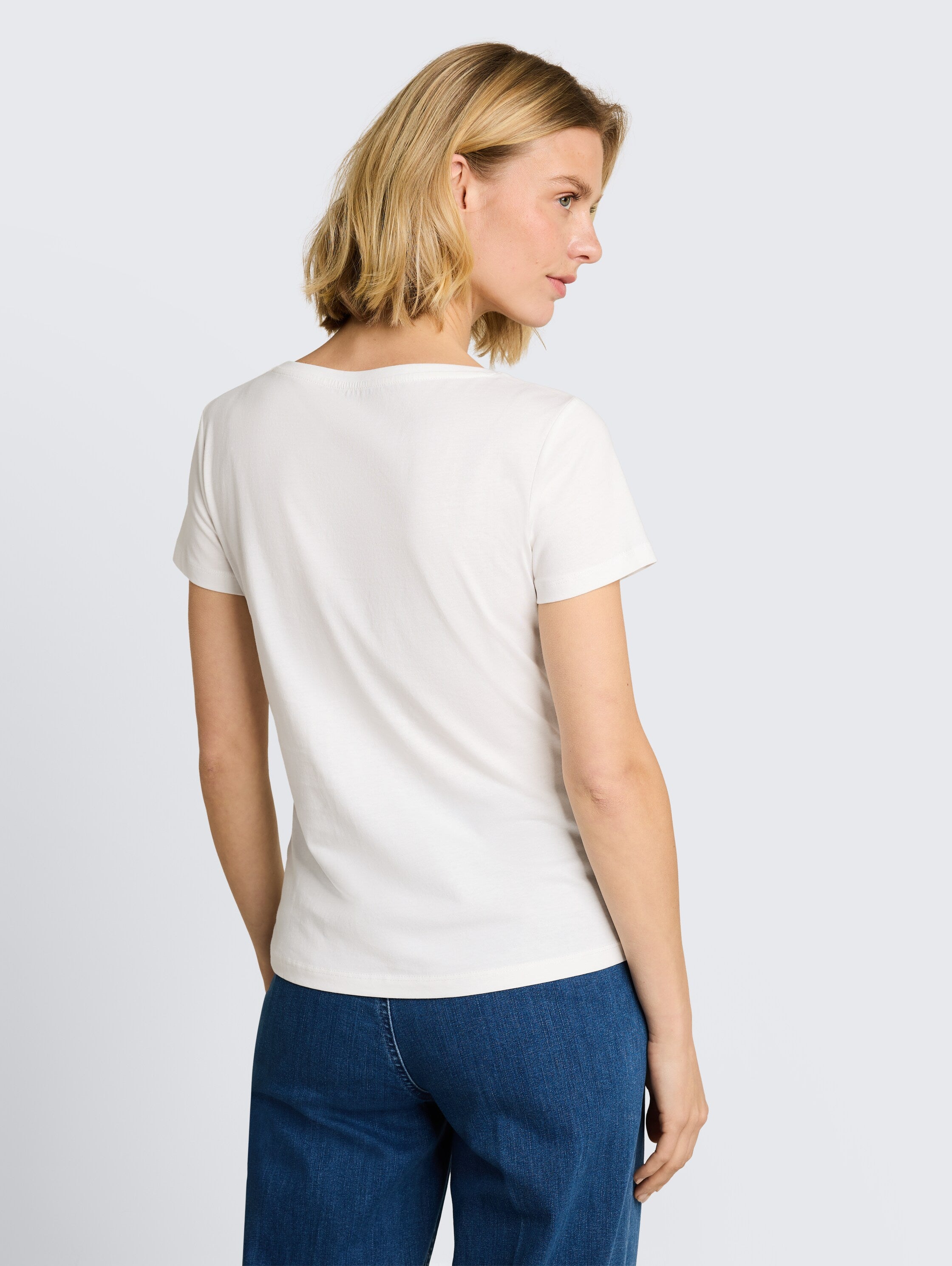 Tom Tailor White T-shirt With Glitter Logo