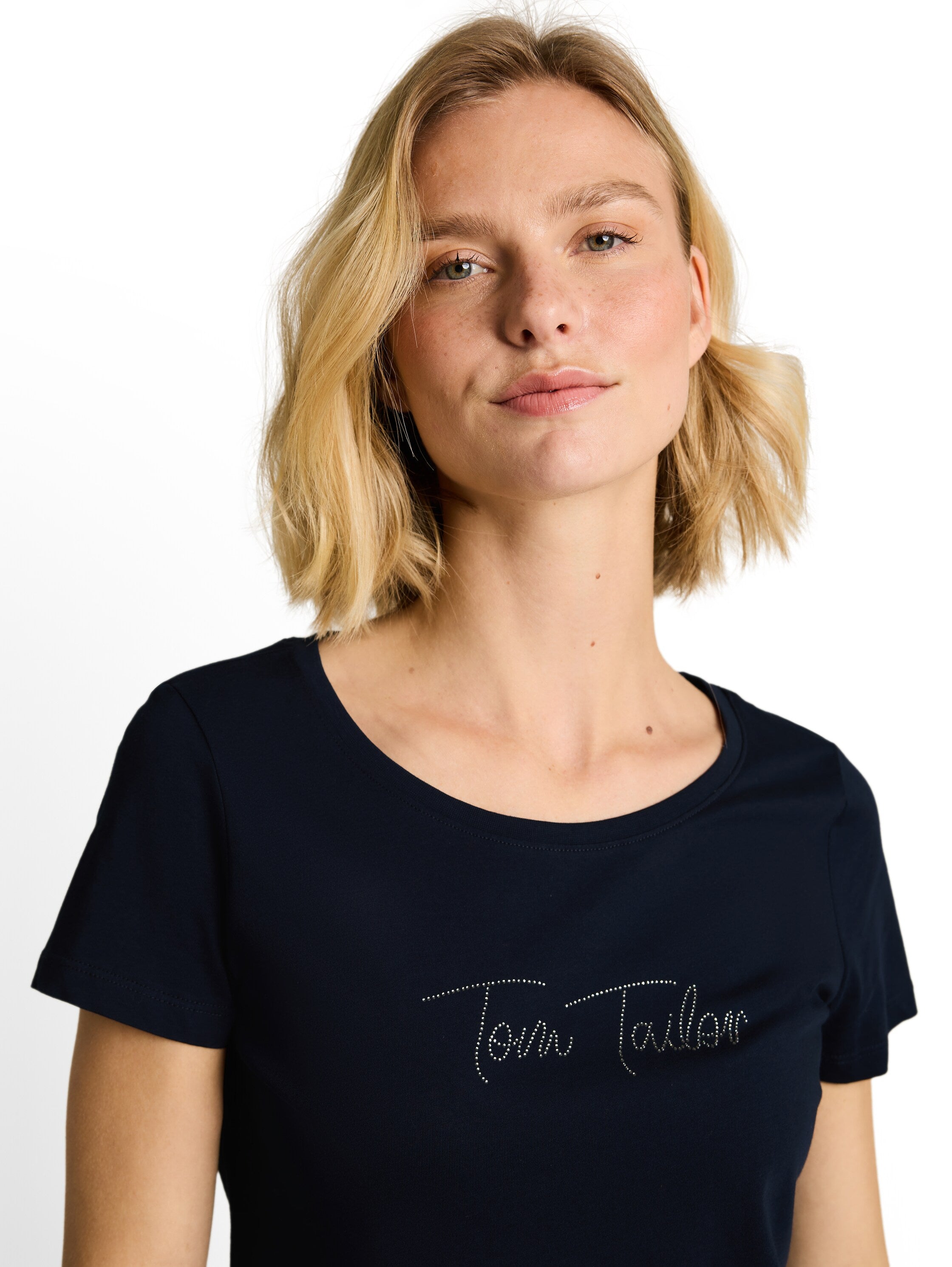 Tom Tailor Sky Captain Blue T-shirt With Glitter Logo