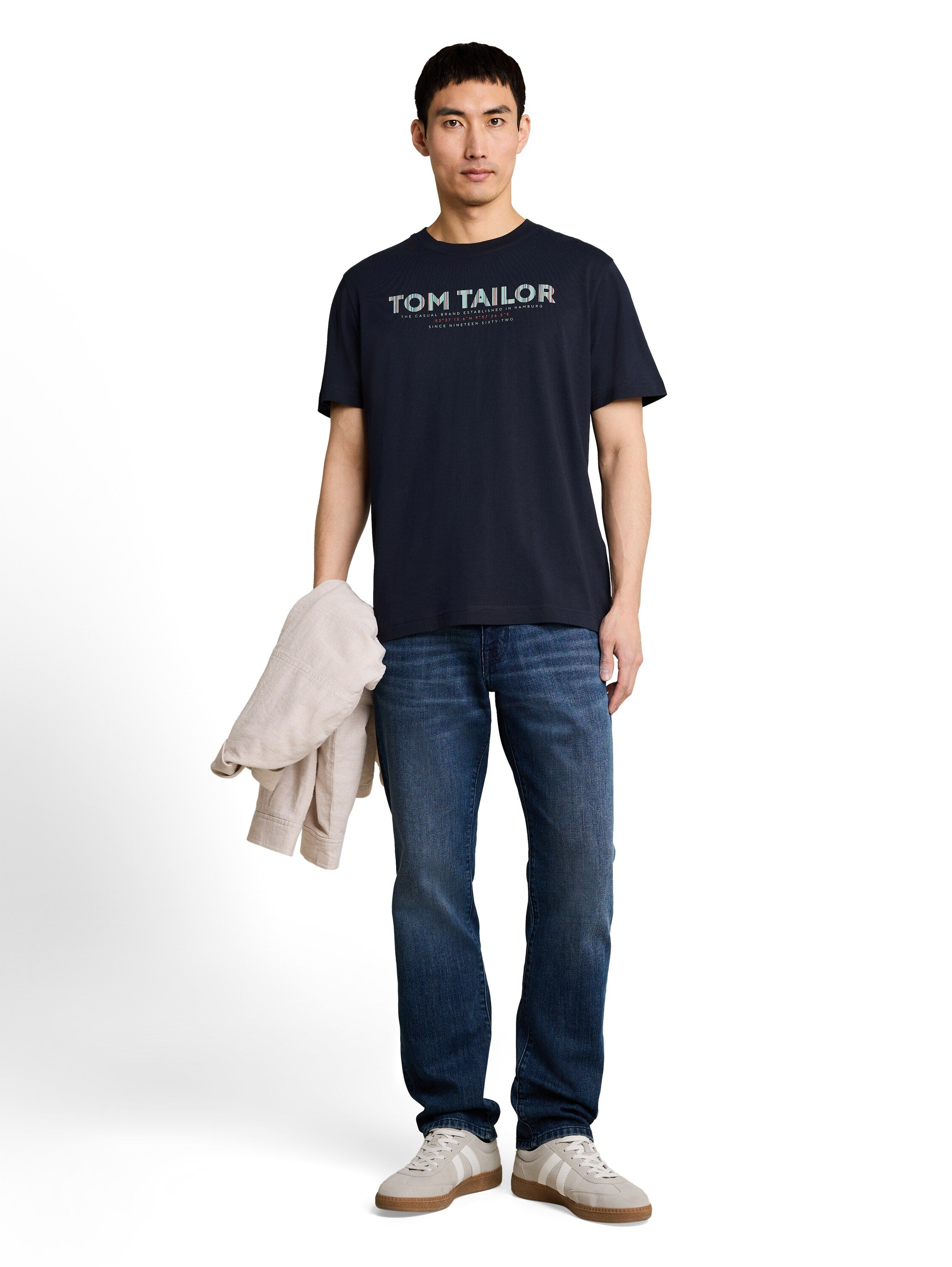Tom Tailor Sky Captain Blue Short Sleeved T-Shirt With Front Design