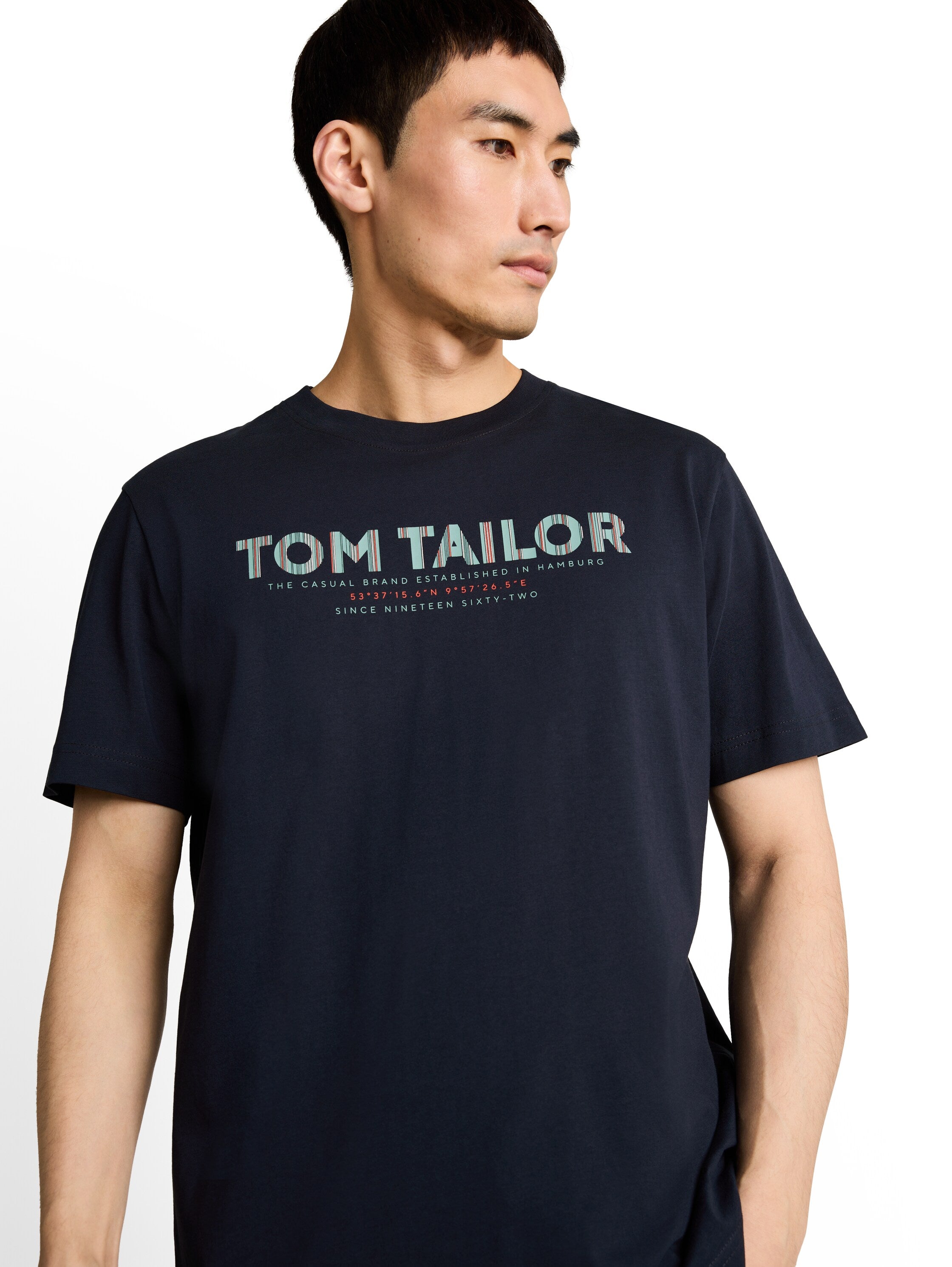 Tom Tailor Sky Captain Blue Short Sleeved T-Shirt With Front Design