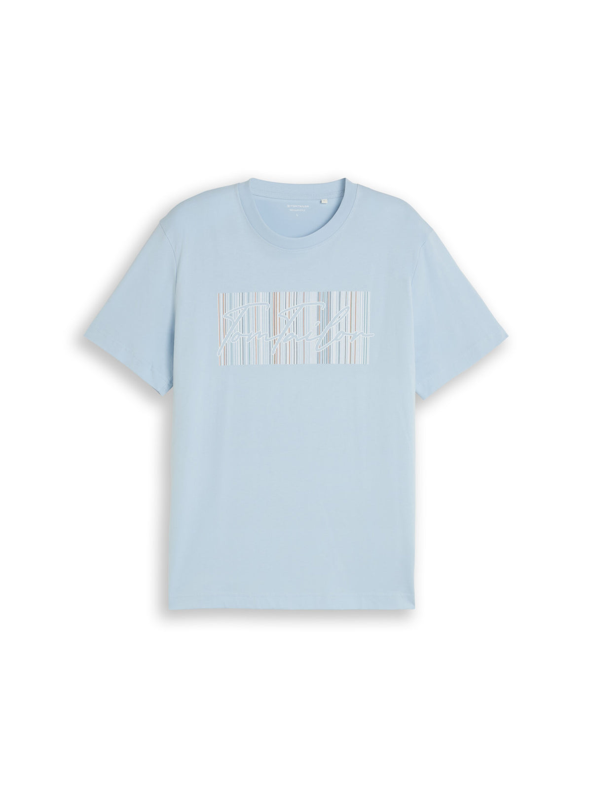 Tom Tailor Light blue grey Short Sleeved T-Shirt With Front Design