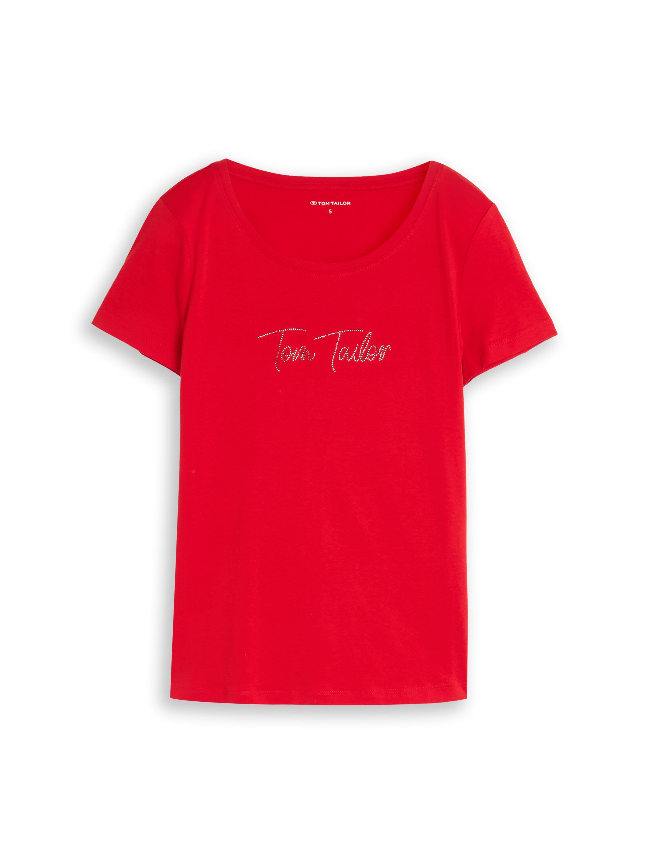 Tom Tailor Red T-shirt With Glitter Logo