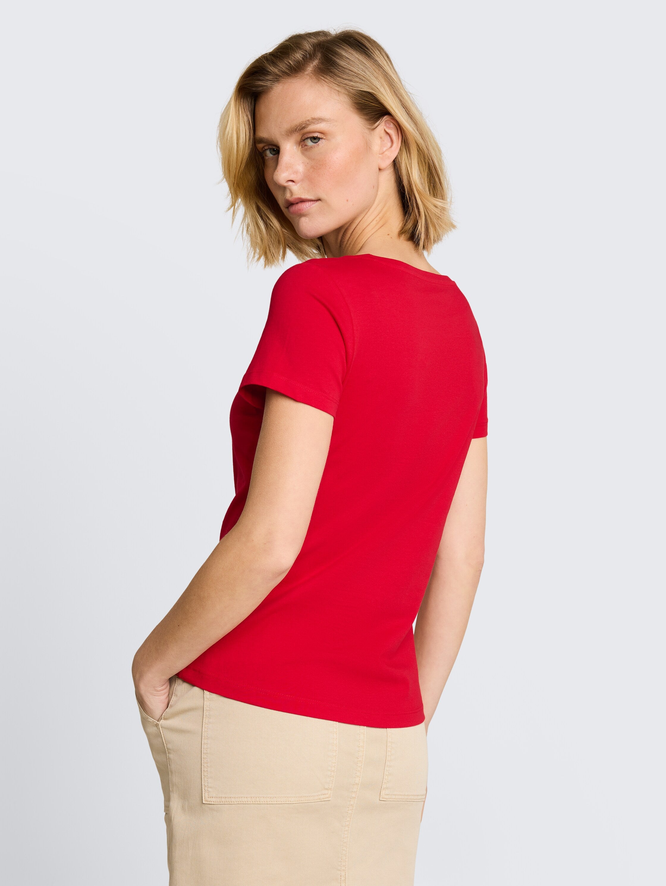 Tom Tailor Red T-shirt With Glitter Logo