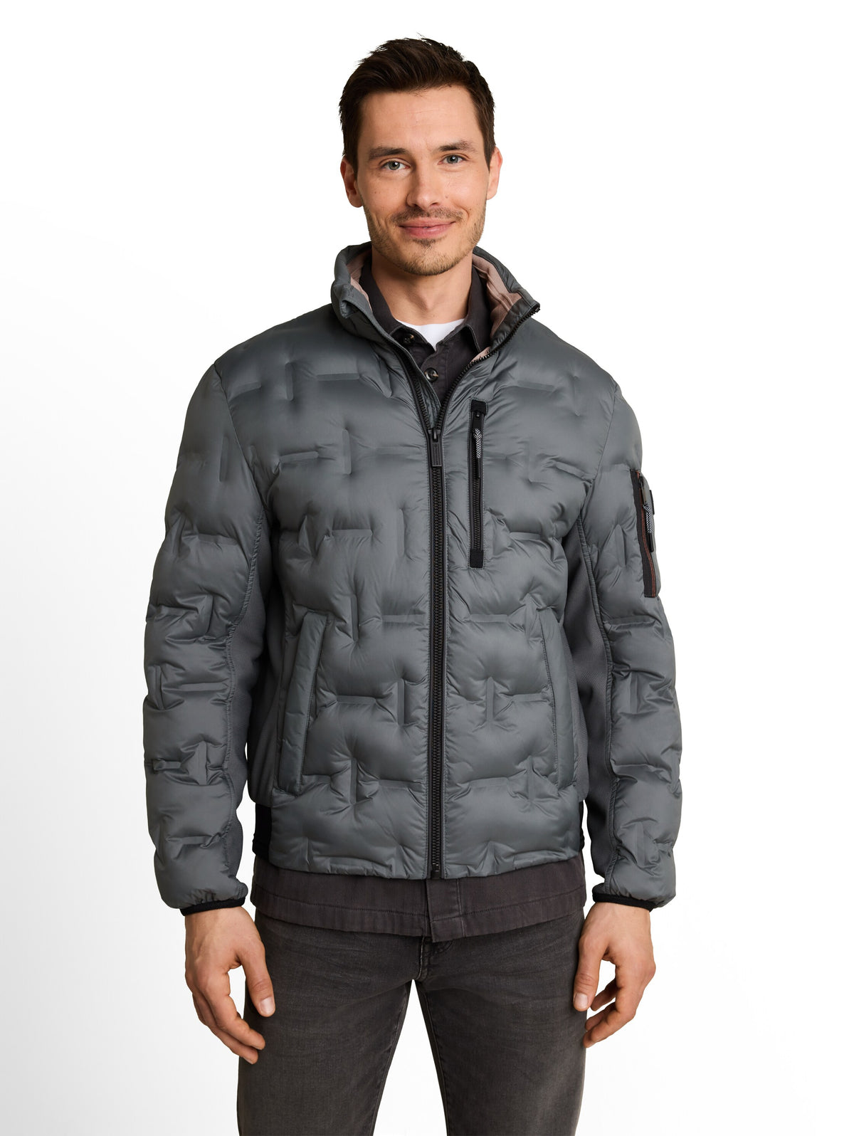 Tom Tailor Darkest Olive Water-Repellent Jacket With Stow-Away Hood