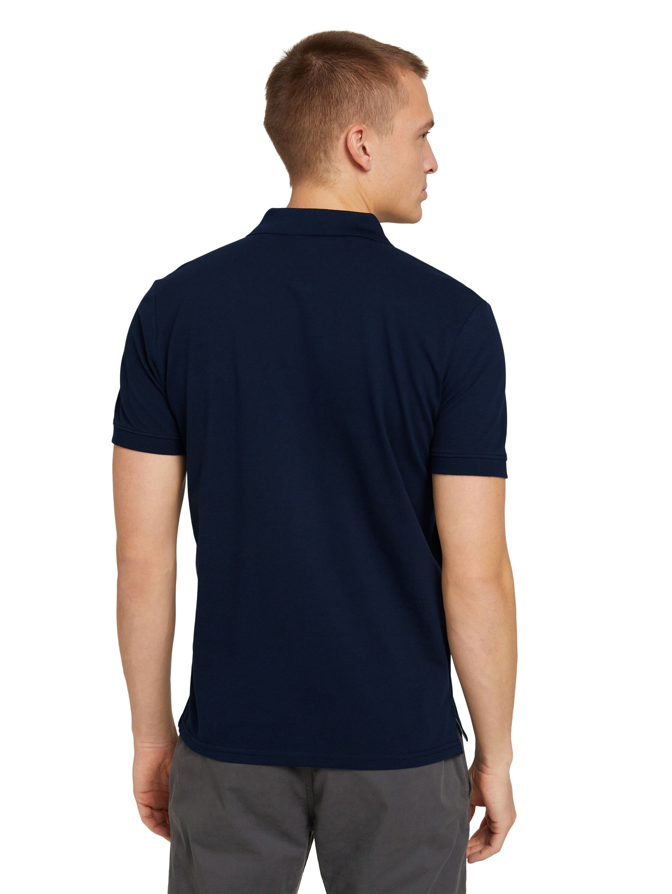 Tom Tailor Navy Short Sleeved Polo With Two Button Closure