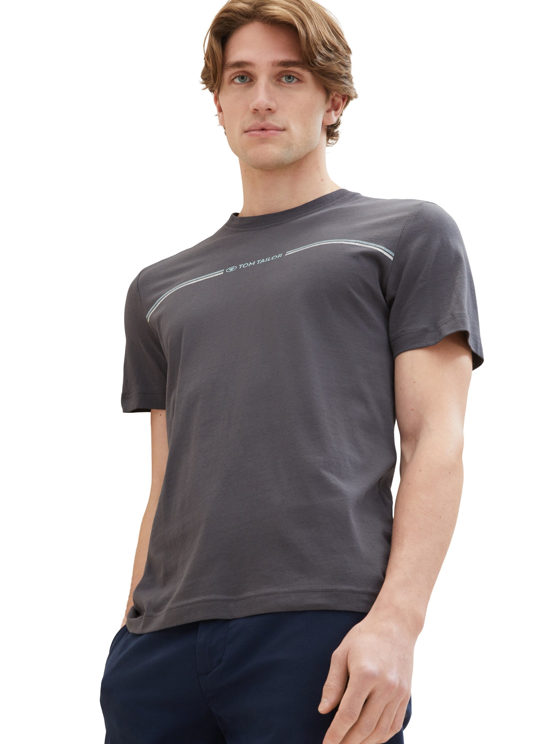 Tom Tailor Tarmac Grey Printed T-Shirt