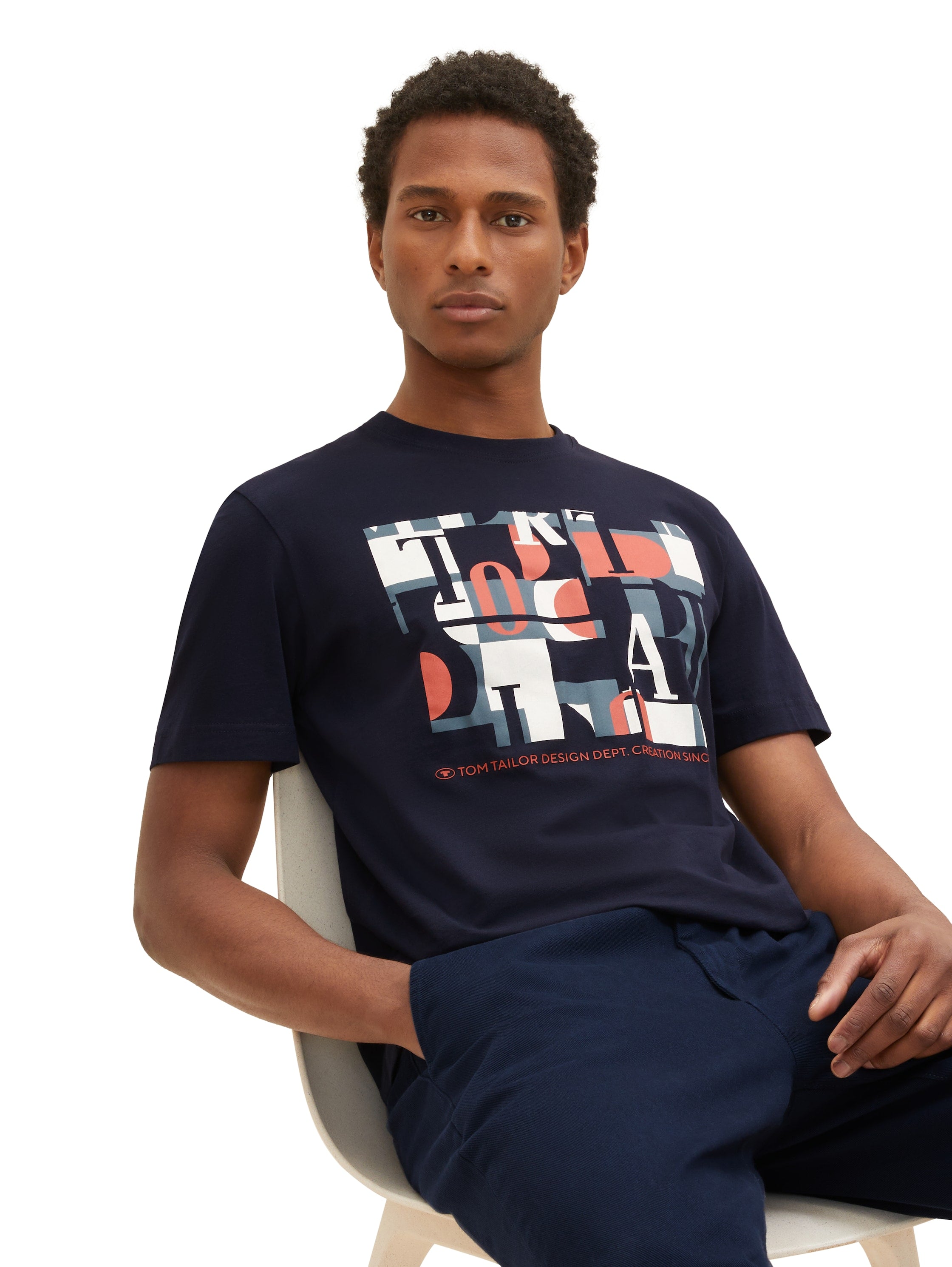 Tom Tailor Navy T-Shirt with a Print