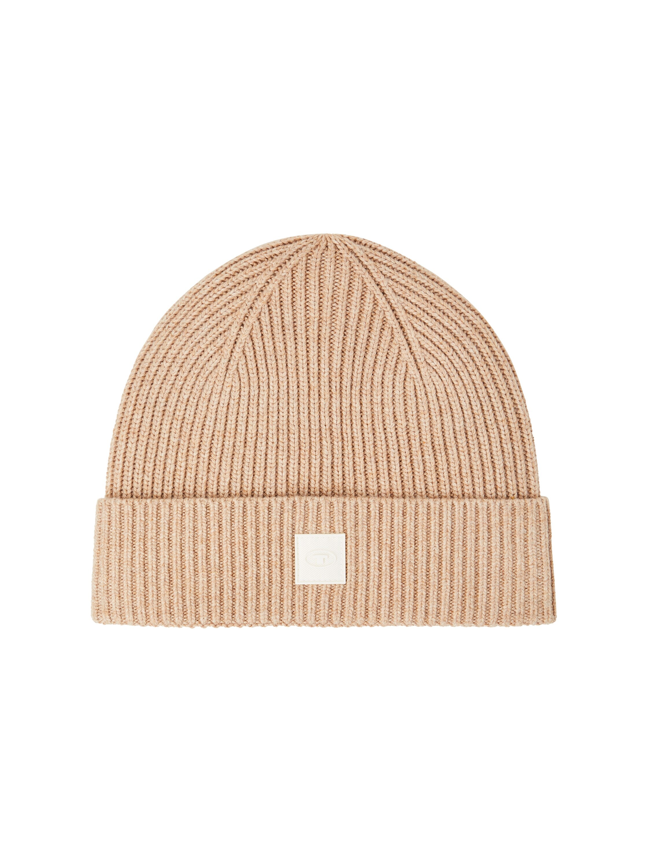 Tom Tailor Ribbed Beige Knitted Beanie